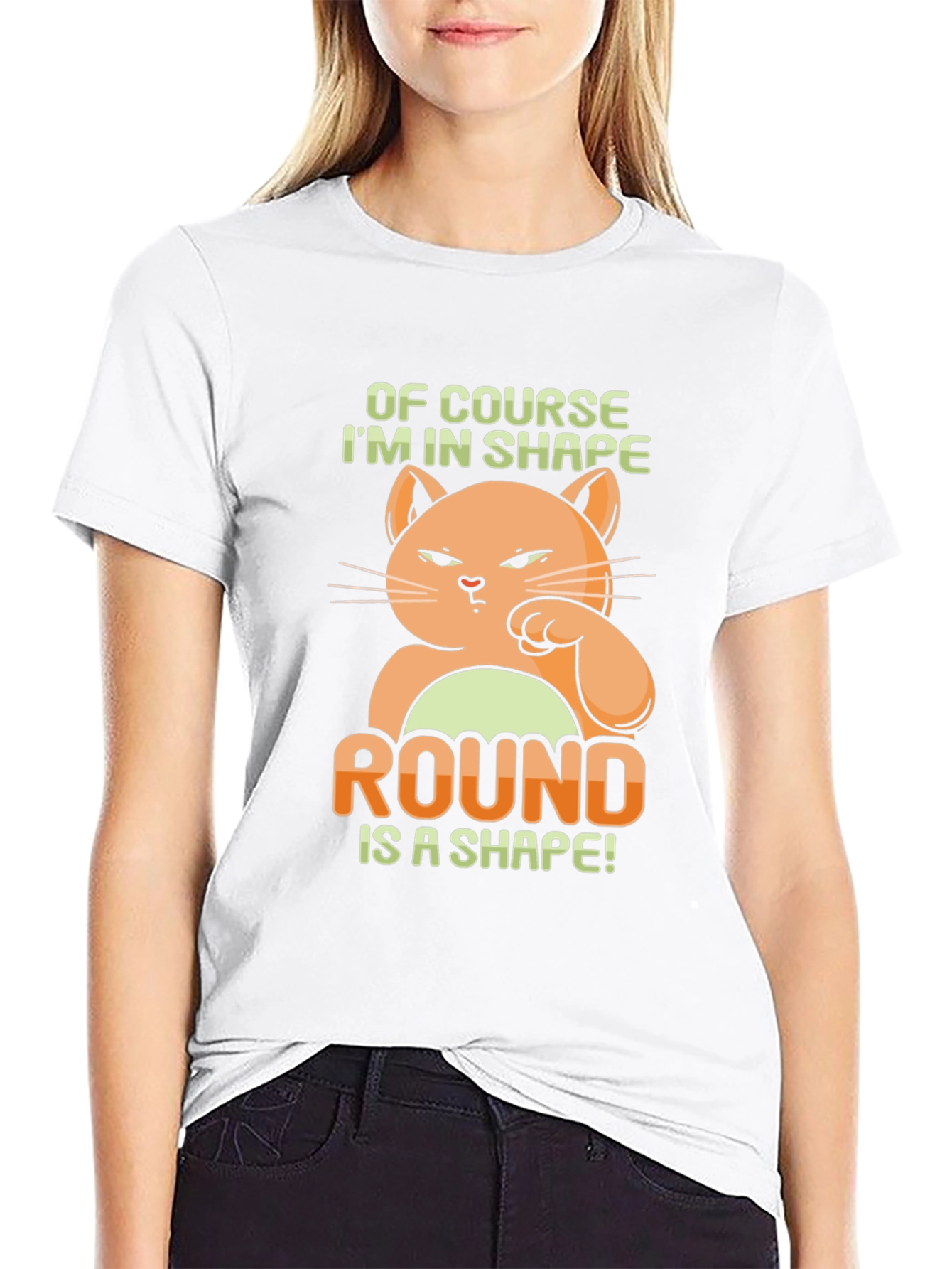 Funny Cat Round Shape T-Shirt
