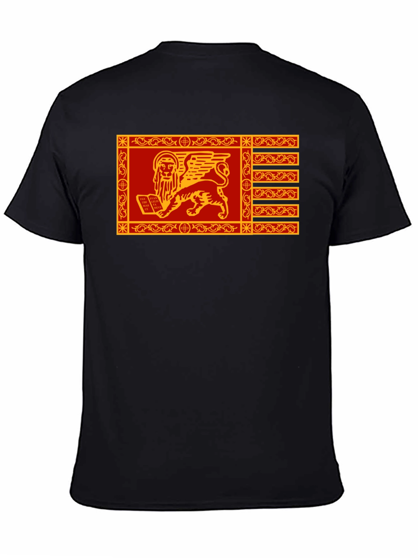 Venetian Flag Lion T-Shirt - Black Cotton Tee