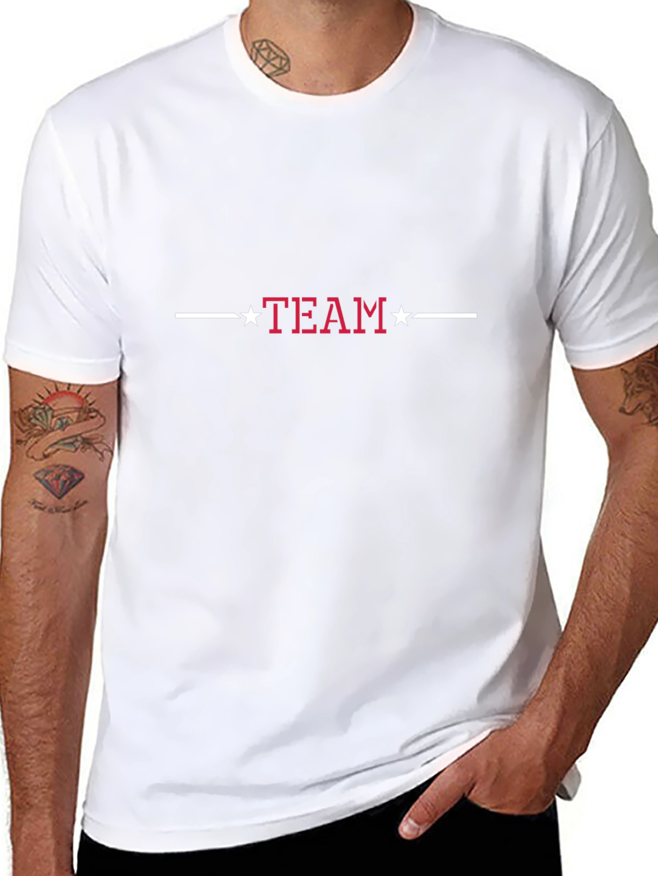 Team Star Graphic Tee - Black Cotton T-Shirt