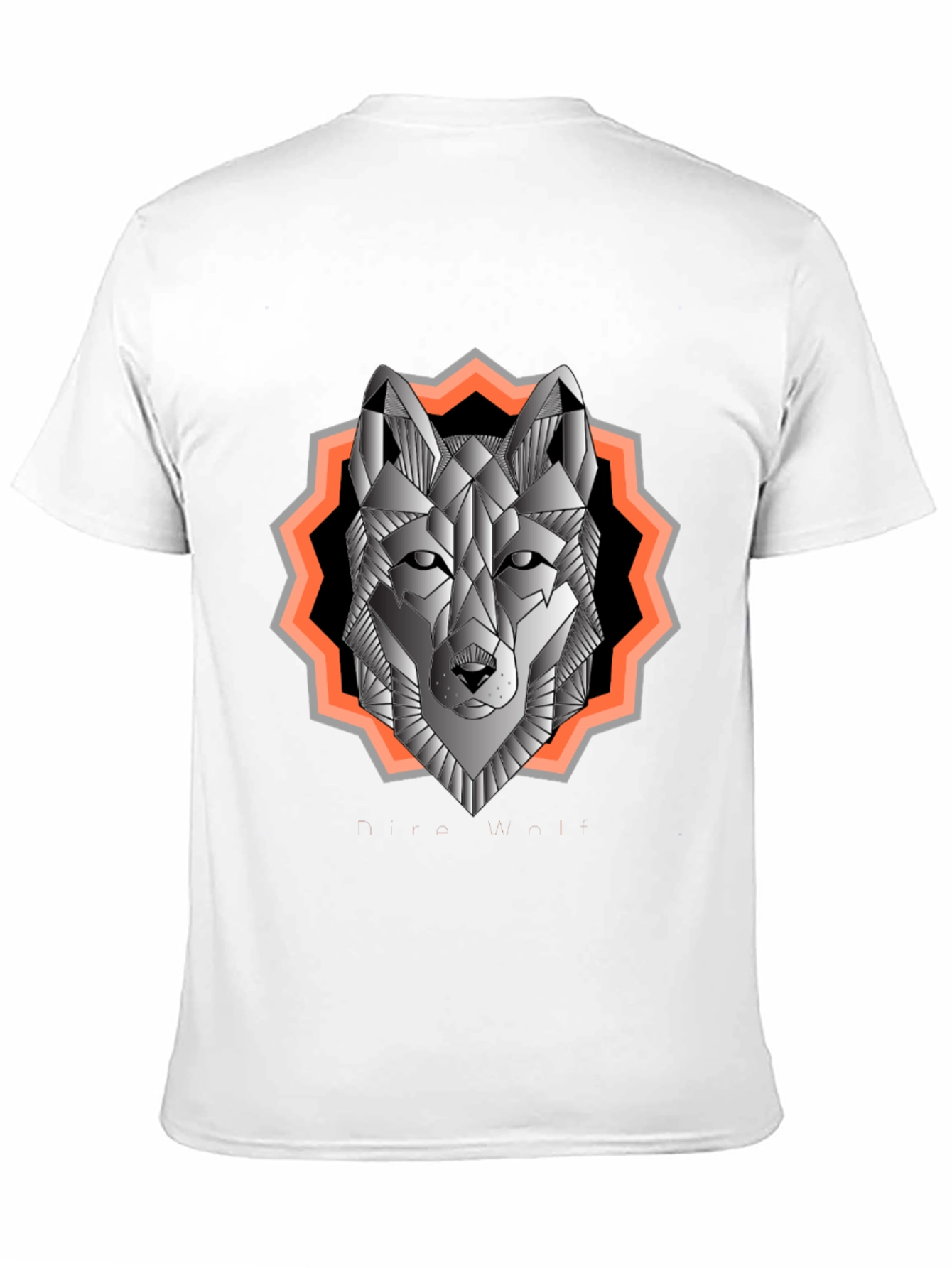 Geometric Wolf Graphic Tee - Black Cotton Blend