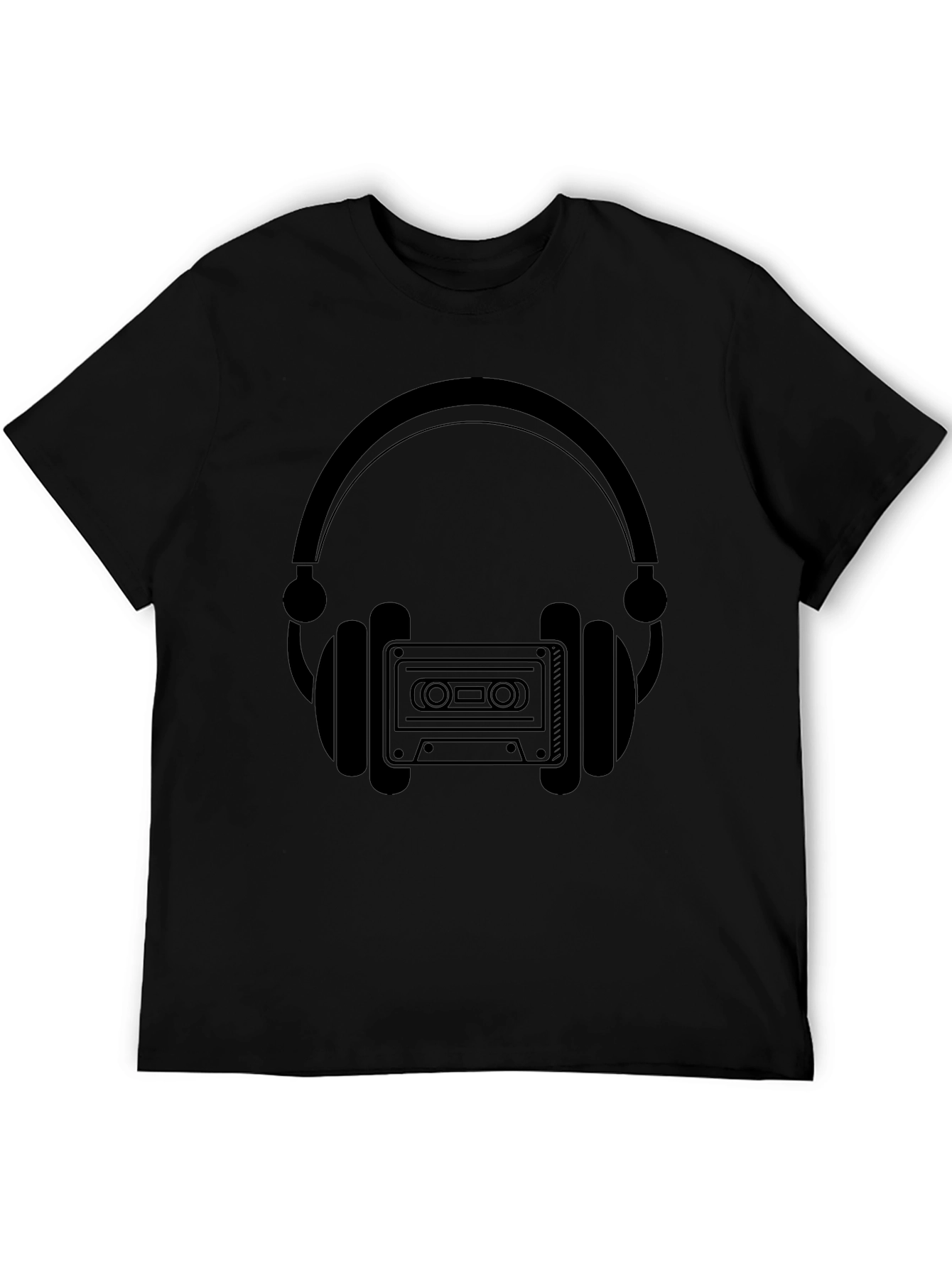Retro Headphones & Cassette Tape Graphic T-Shirt
