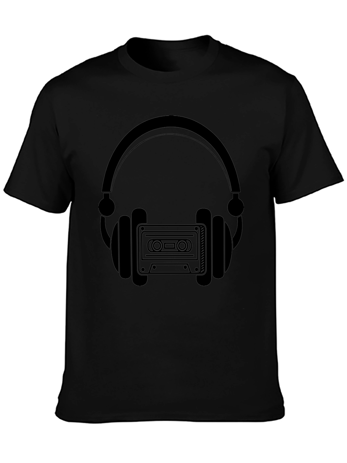 Retro Headphones & Cassette Tape Graphic T-Shirt