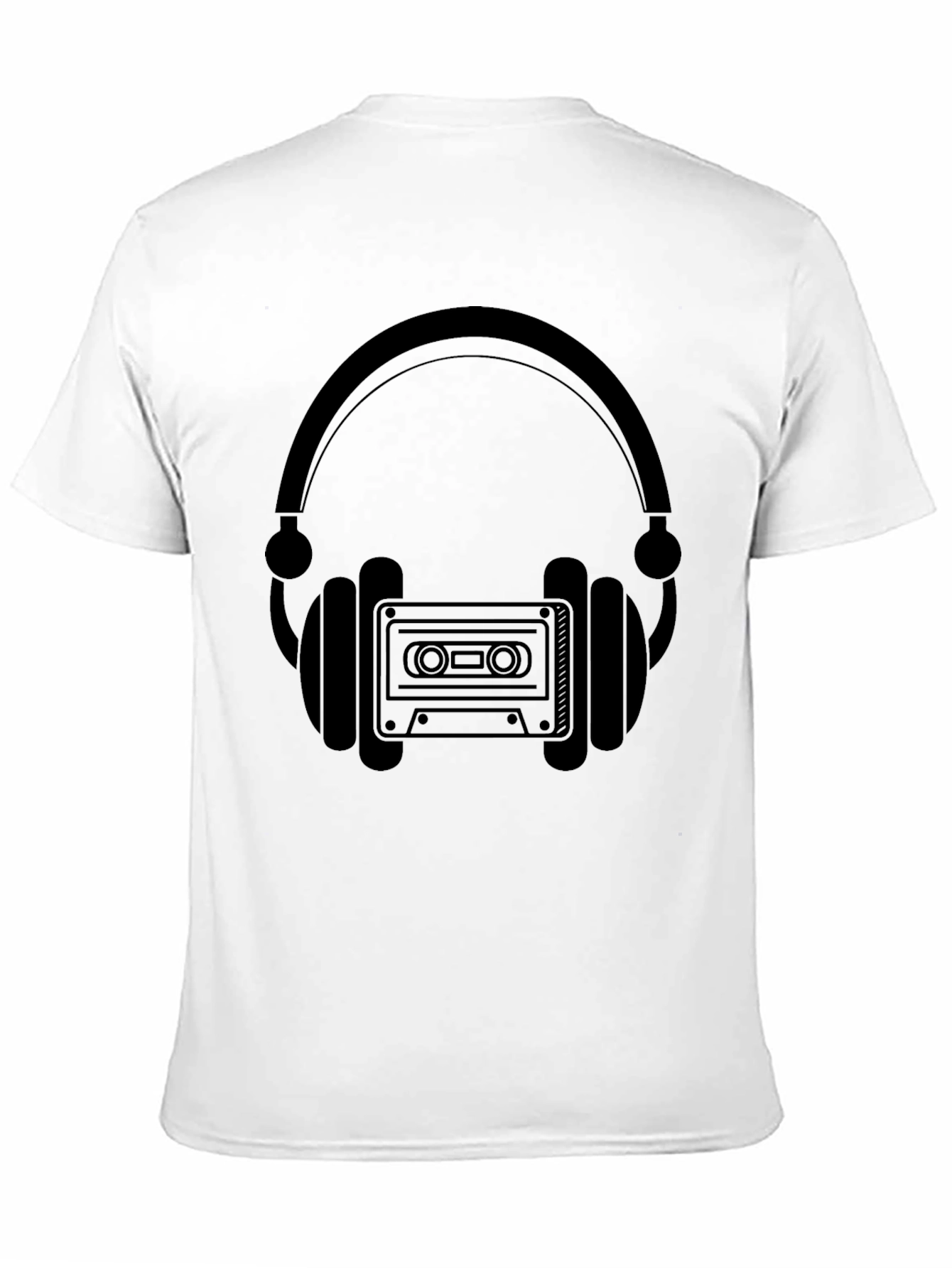 Retro Headphones & Cassette Tape Graphic T-Shirt