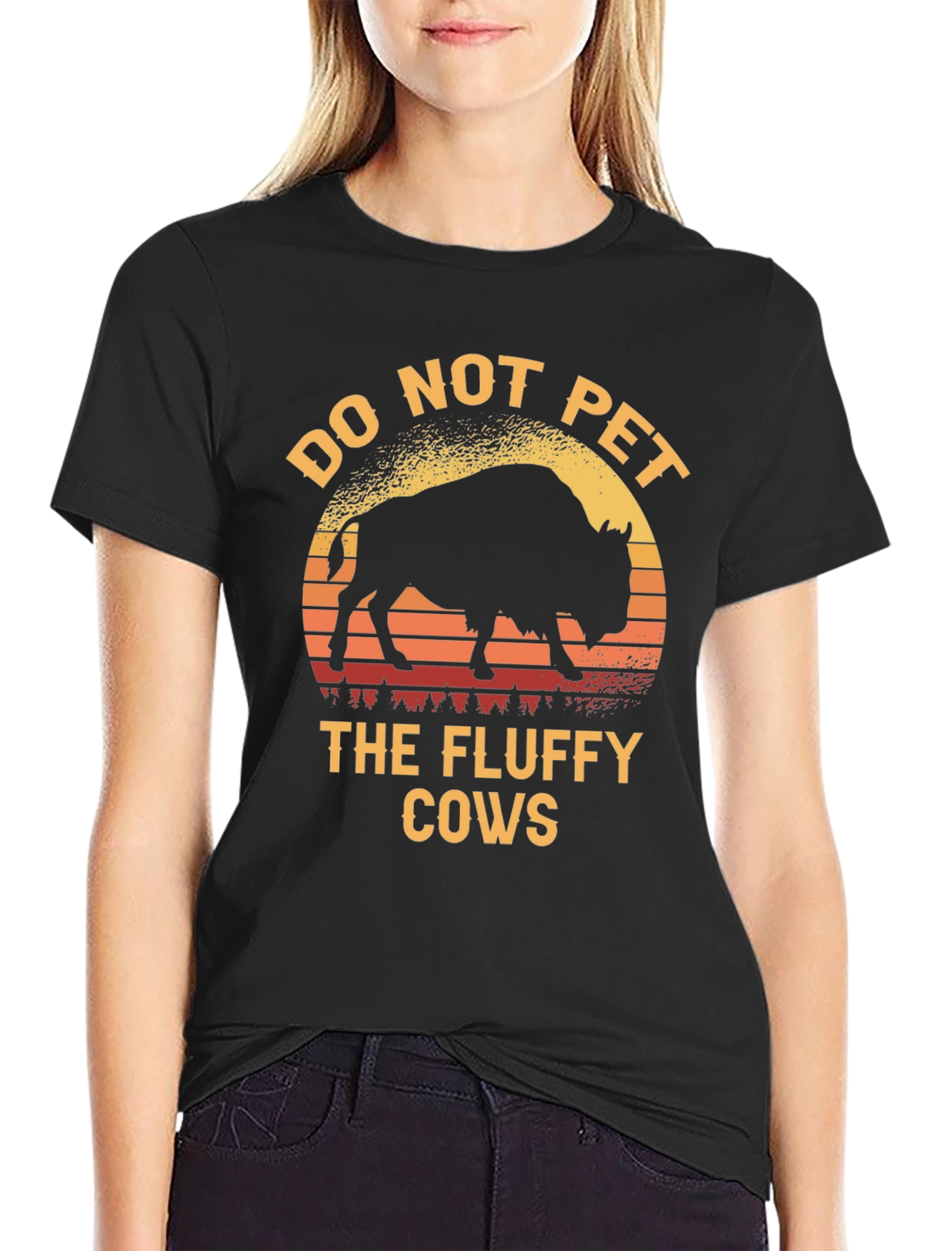 Do Not Pet the Fluffy Cows T-Shirt Bison Tee