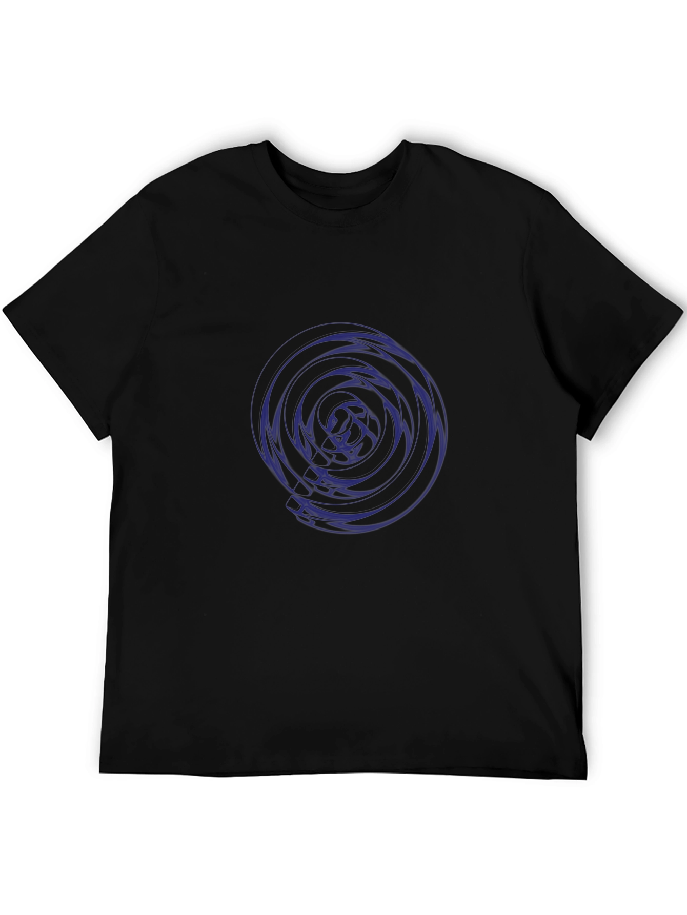 Abstract Swirl Graphic Tee - Stylish Mens Black T-Shirt