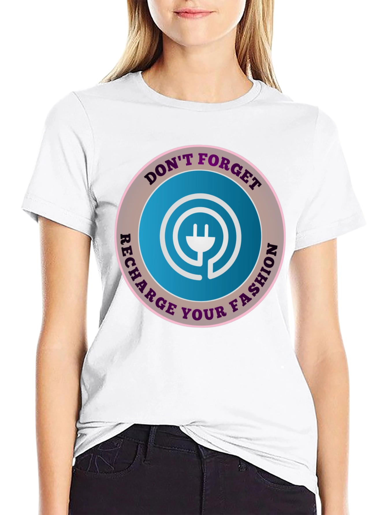 Recharge Your Fashion Black T-Shirt