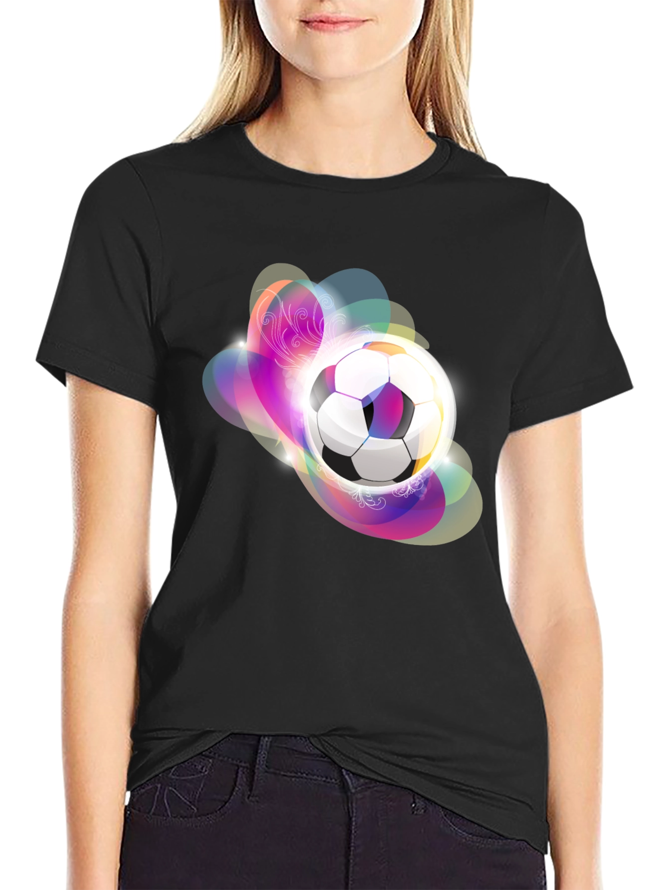 Soccer Ball Graphic Black T-Shirt