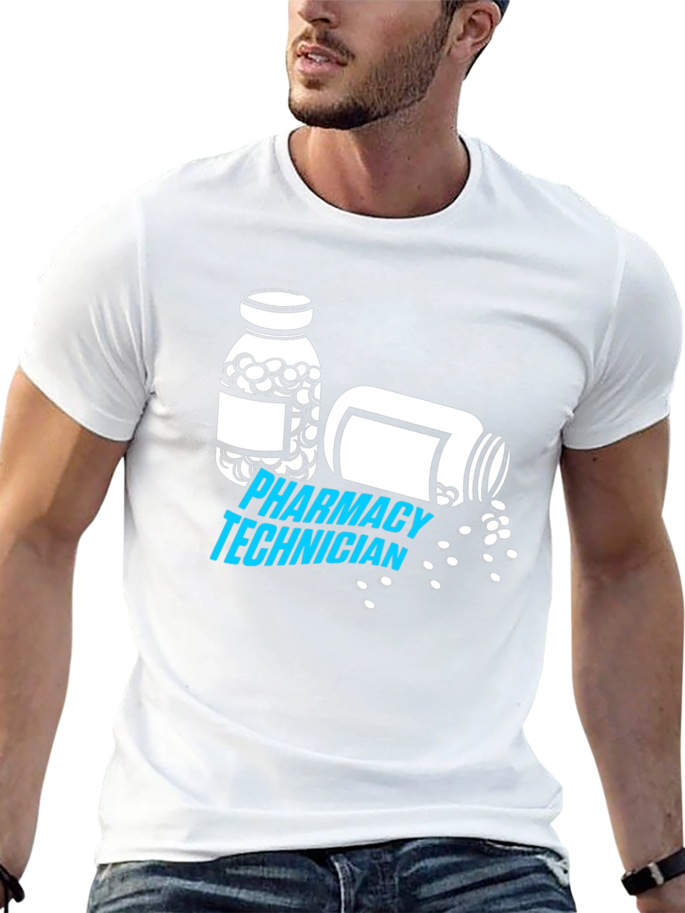 Pharmacy Technician T-Shirt - Pill Bottle Graphic