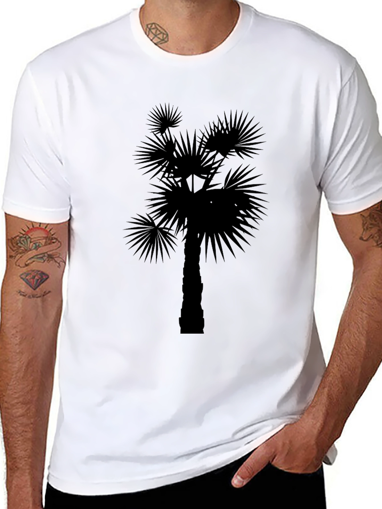 Palm Tree Silhouette Black T-Shirt