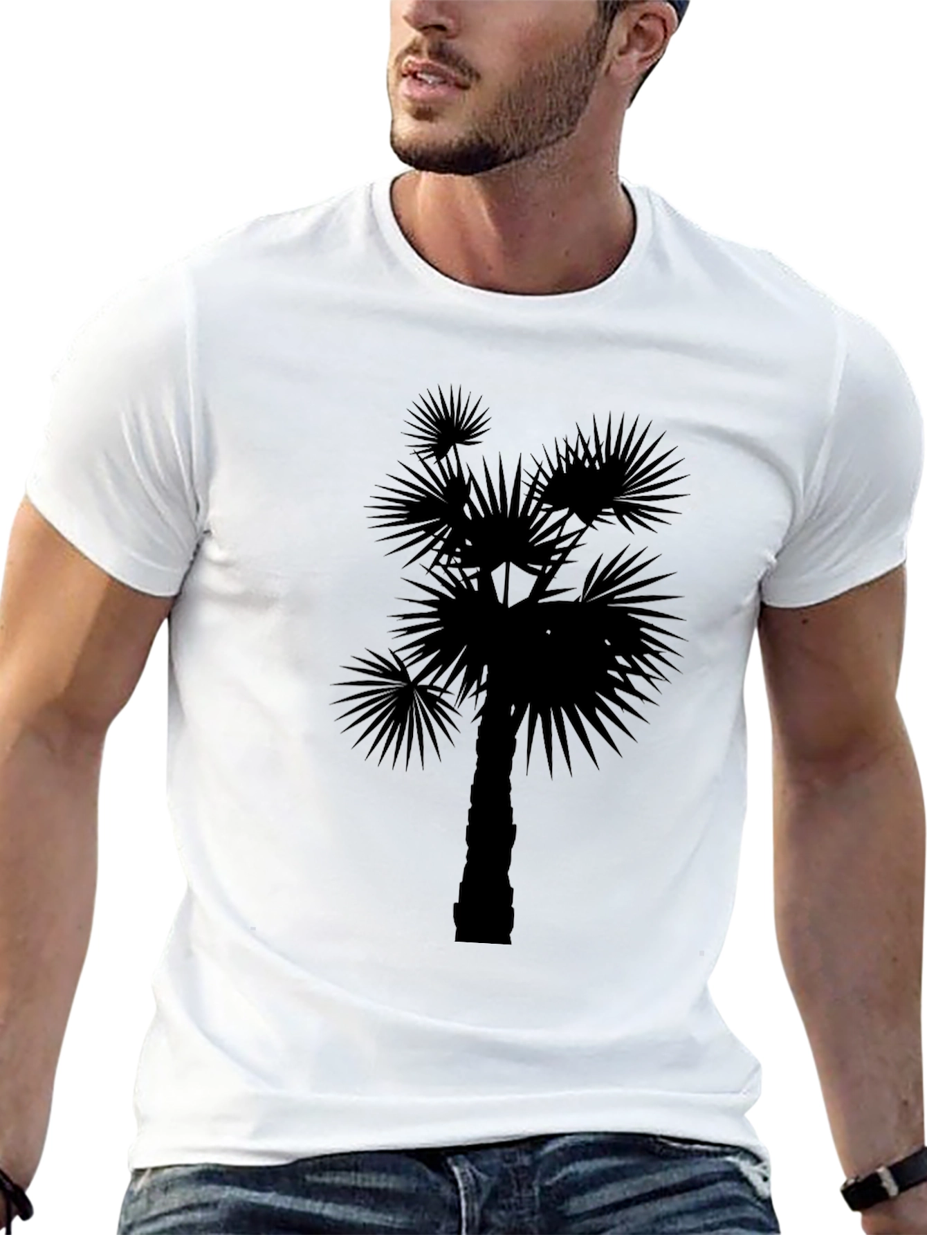 Palm Tree Silhouette Black T-Shirt