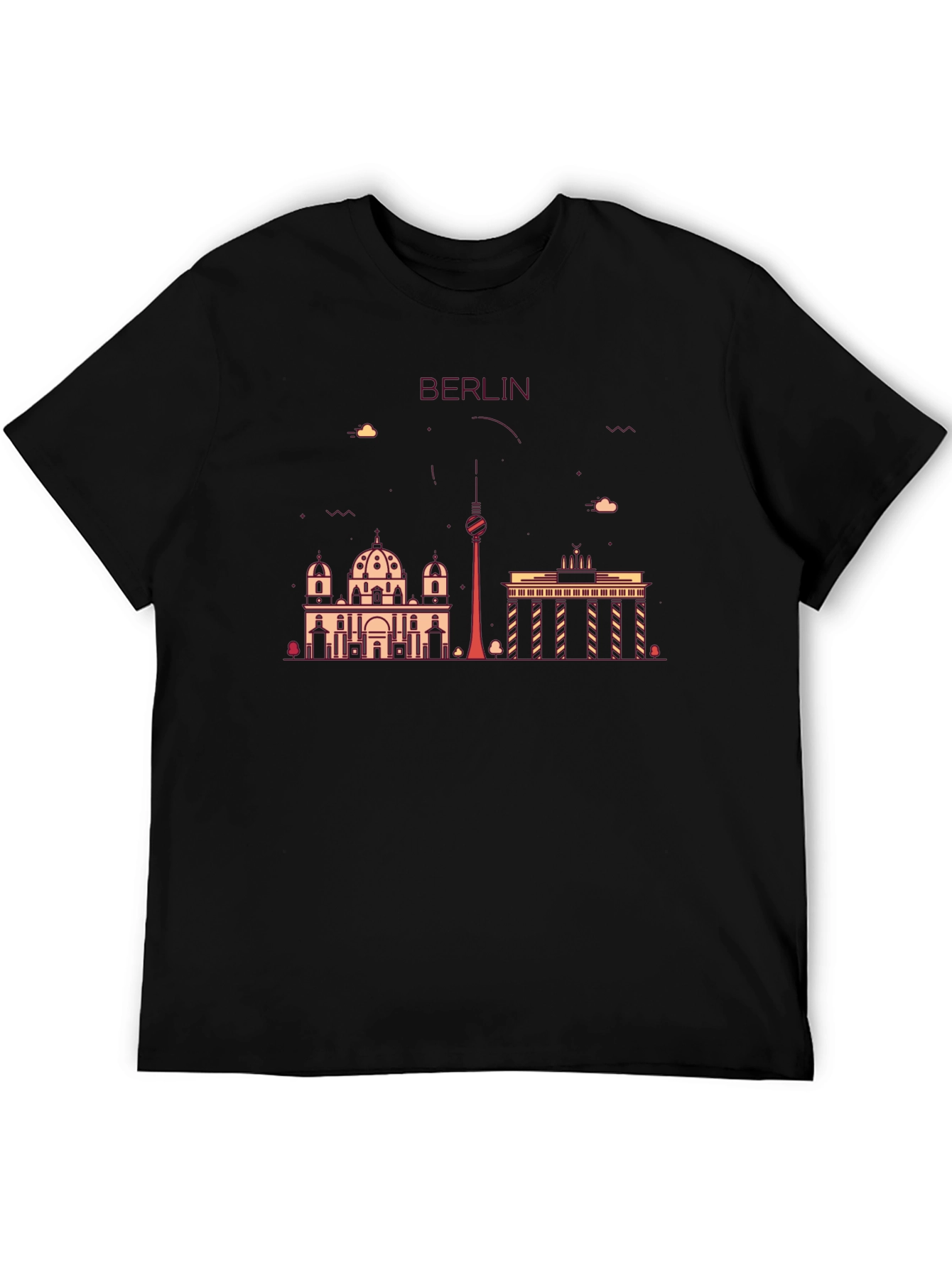 Berlin Skyline Graphic Print Black T-Shirt