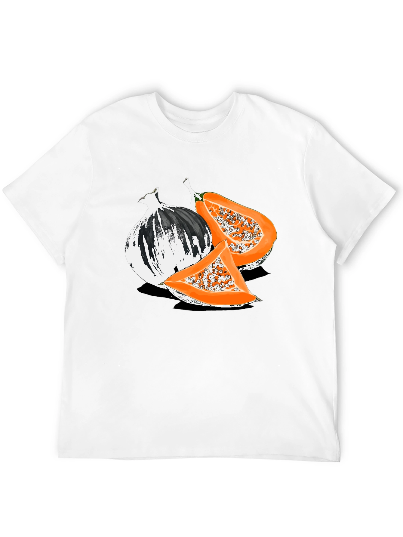 Papaya Graphic Tee - Black Casual T-Shirt