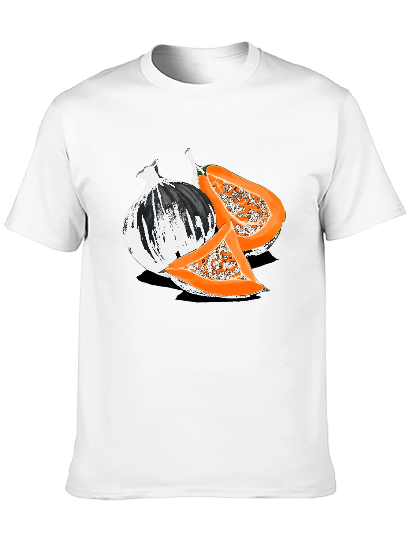 Papaya Graphic Tee - Black Casual T-Shirt