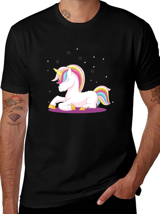Unicorn Graphic Tee - Black Cotton T-Shirt