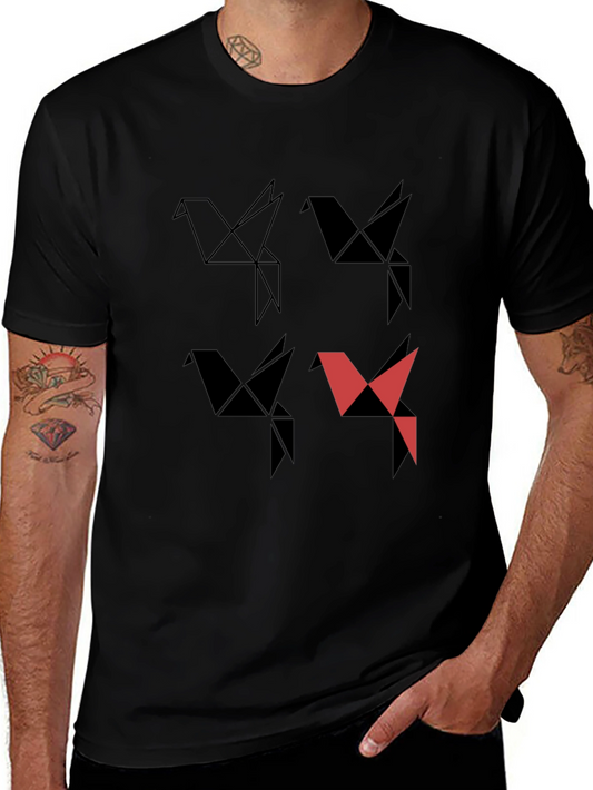 Origami Bird Graphic Tee - Modern Casual Style