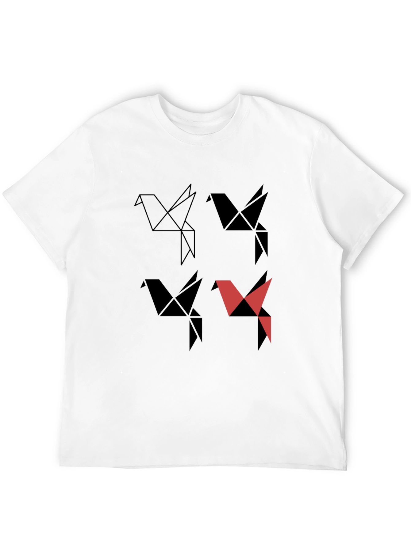 Origami Bird Graphic Tee - Modern Casual Style