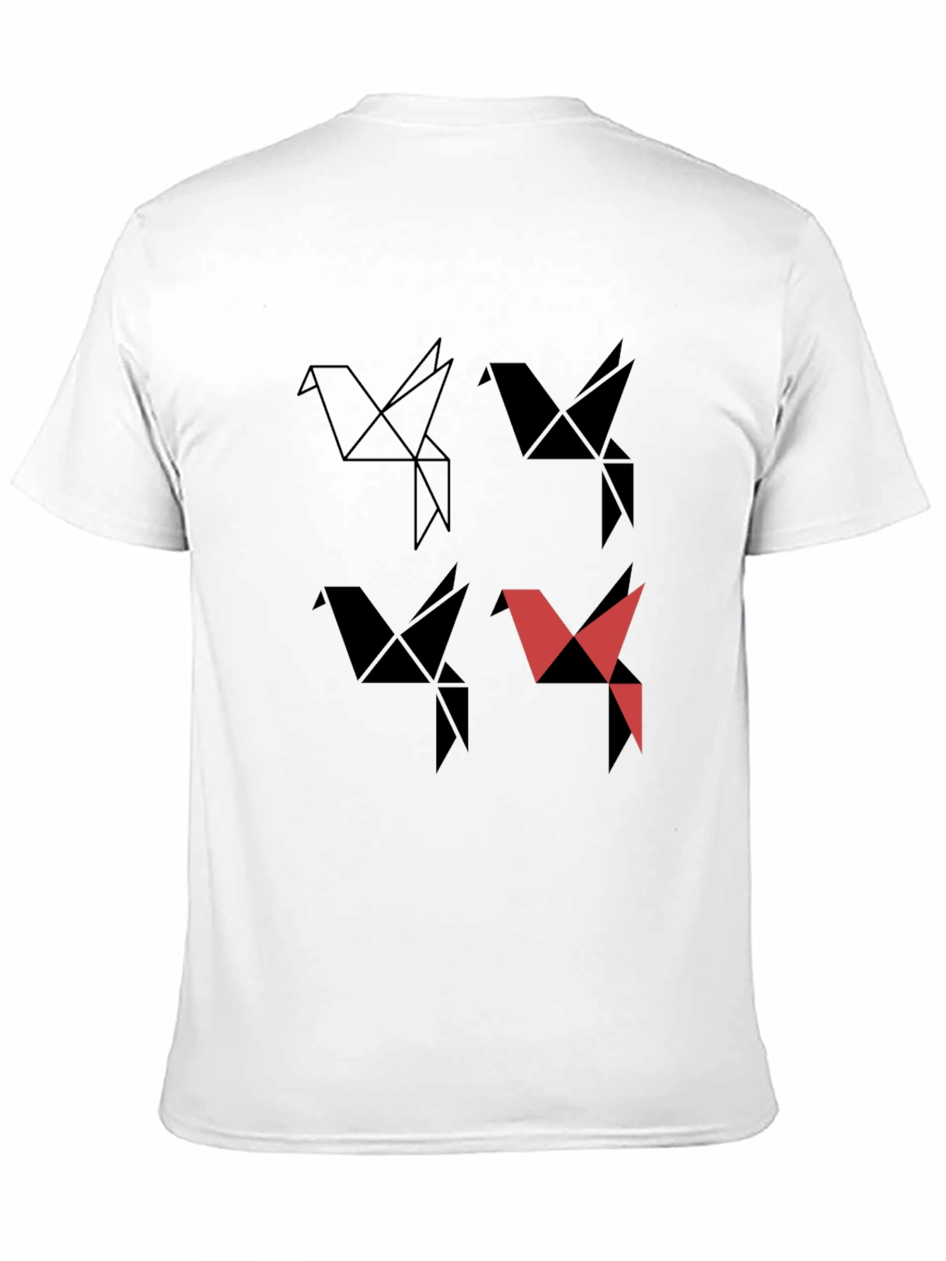 Origami Bird Graphic Tee - Modern Casual Style