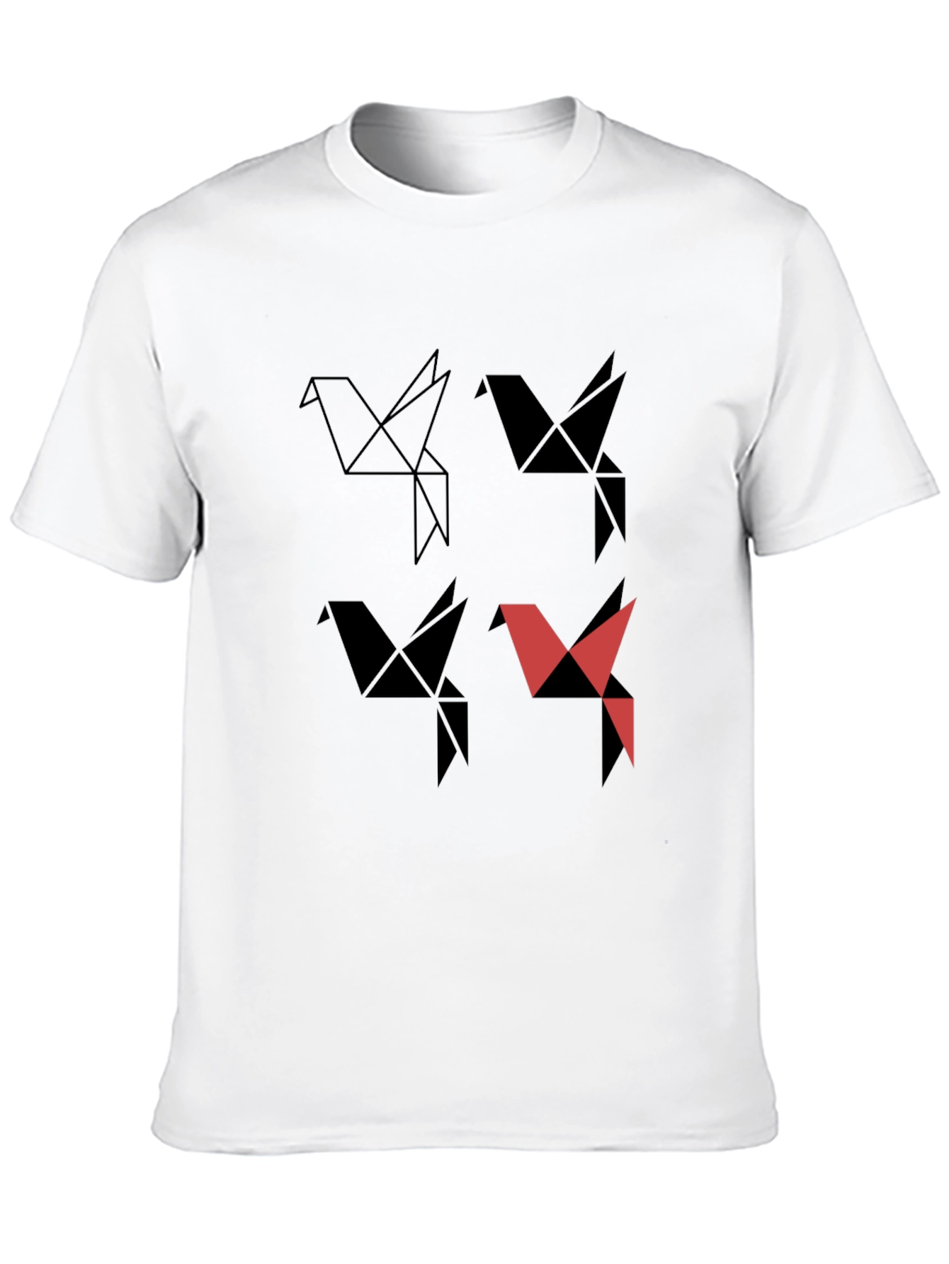 Origami Bird Graphic Tee - Modern Casual Style