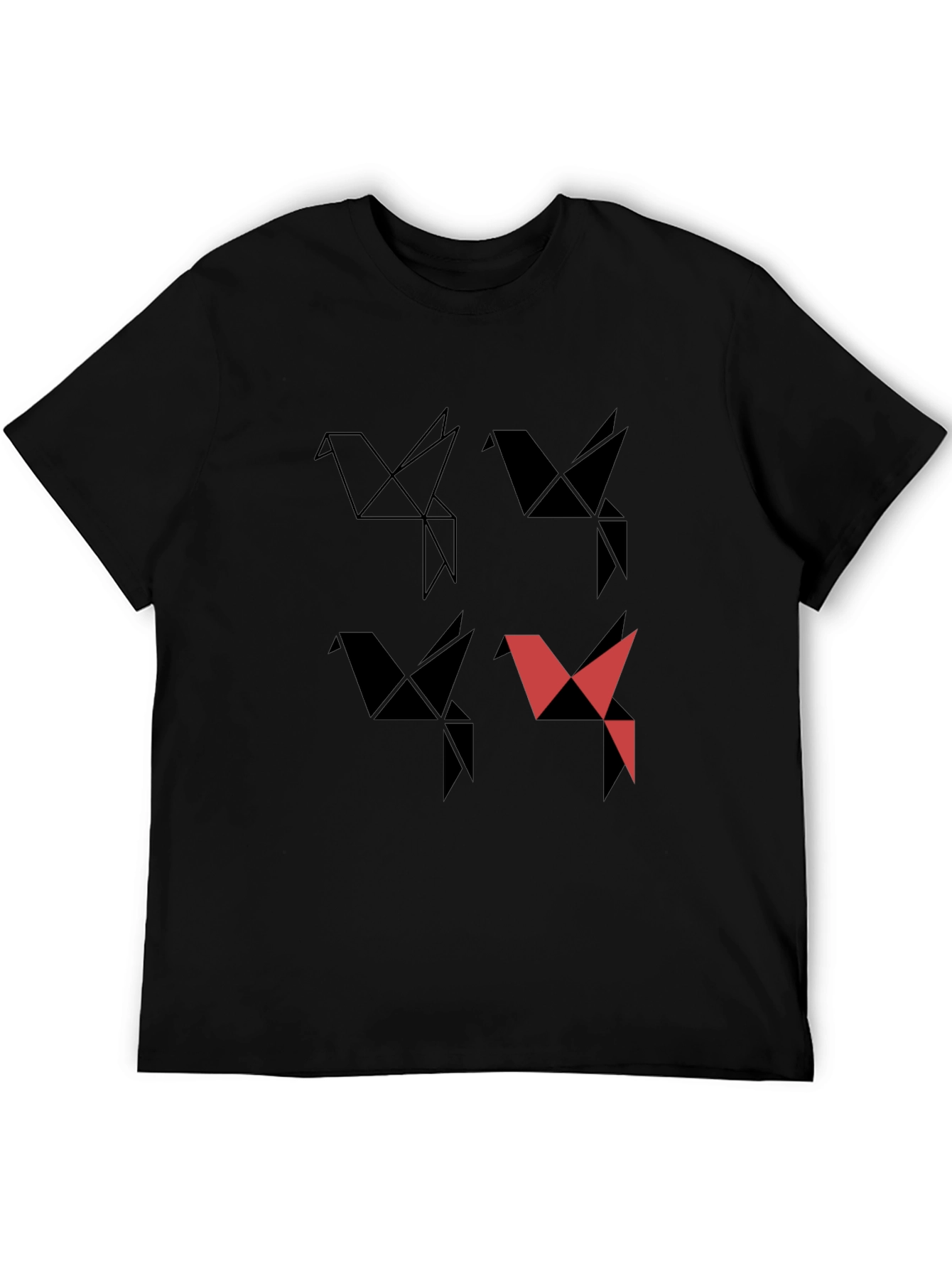 Origami Bird Graphic Tee - Modern Casual Style