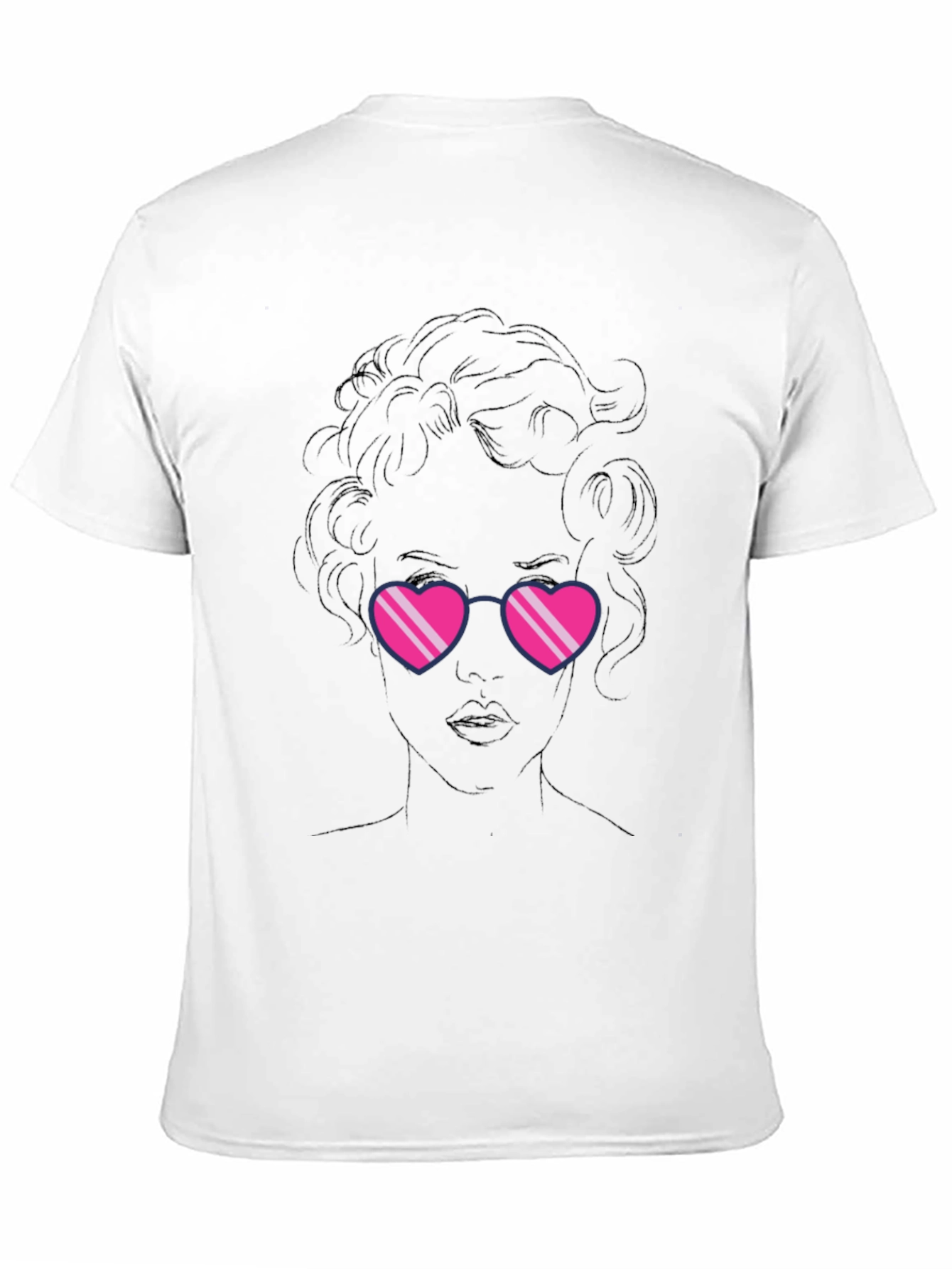Heart Sunglasses Graphic Black T-Shirt