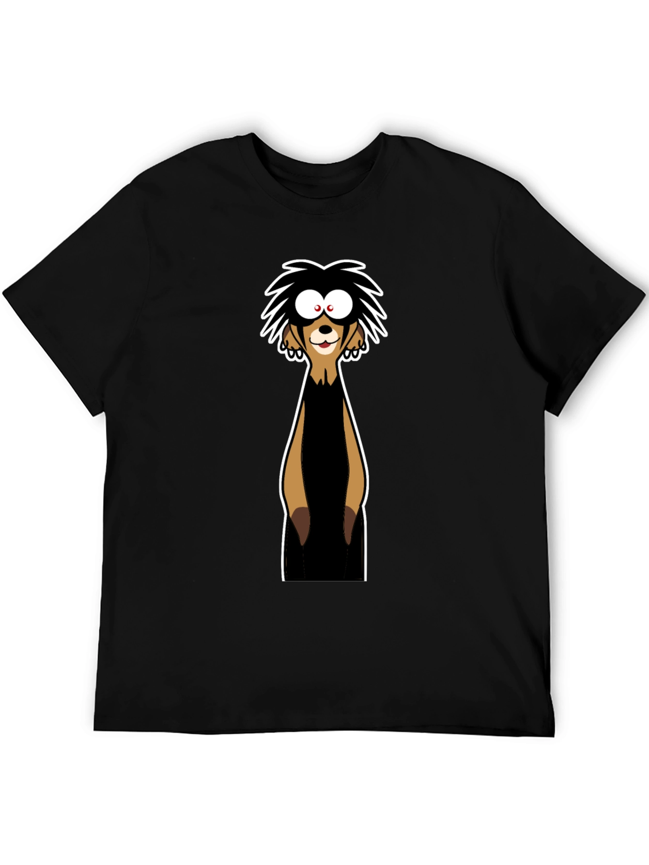 Funny Meerkat Graphic Tee - Black Cotton T-Shirt