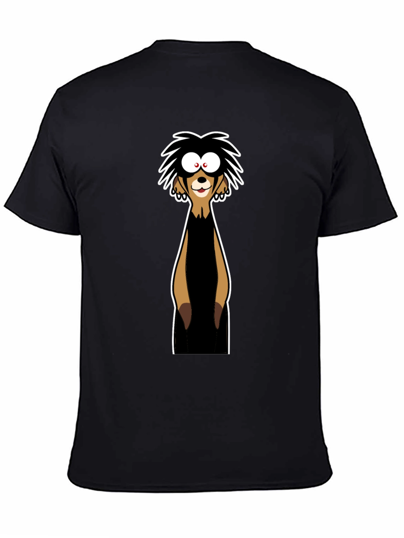 Funny Meerkat Graphic Tee - Black Cotton T-Shirt