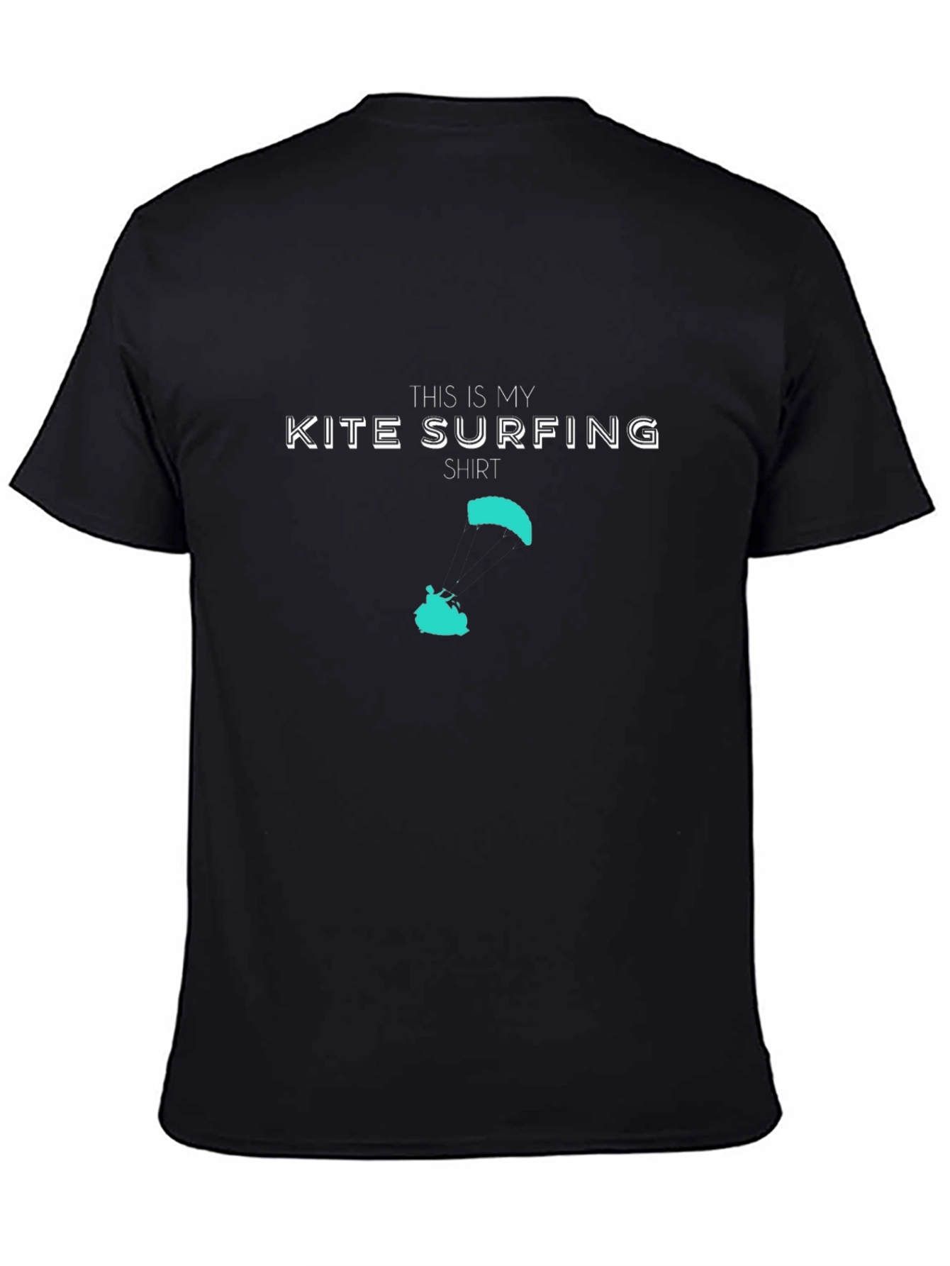 Kite Surfing Shirt - Black Crew Neck Tee