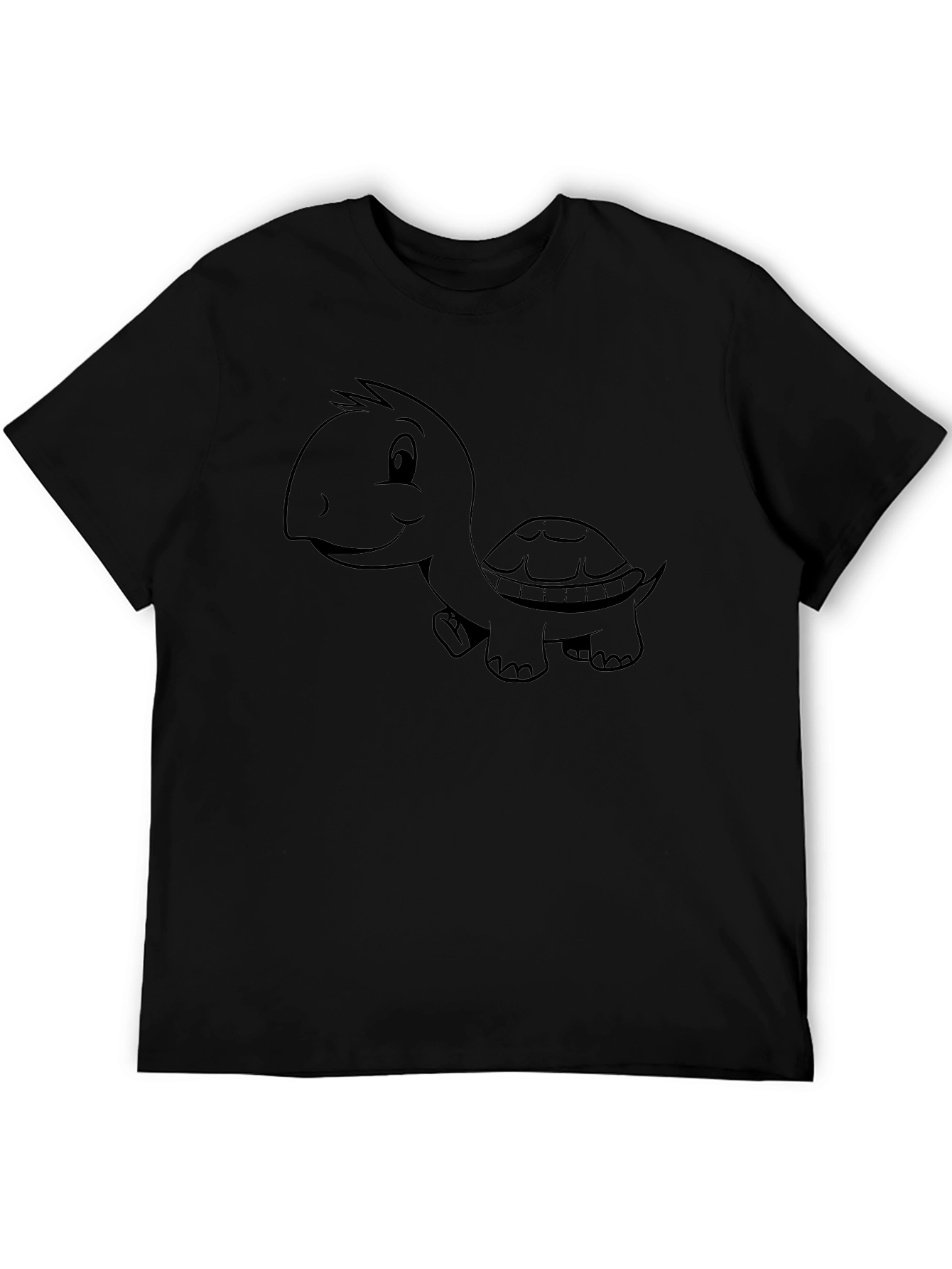 Cartoon Turtle Black T-Shirt