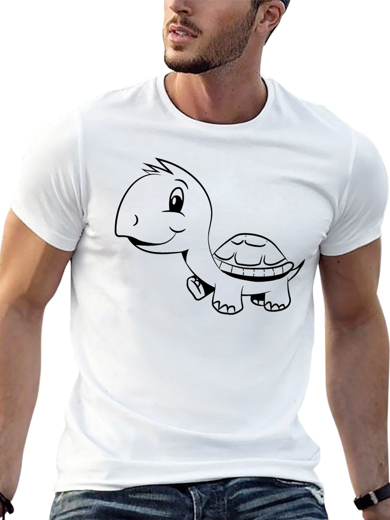 Cartoon Turtle Black T-Shirt