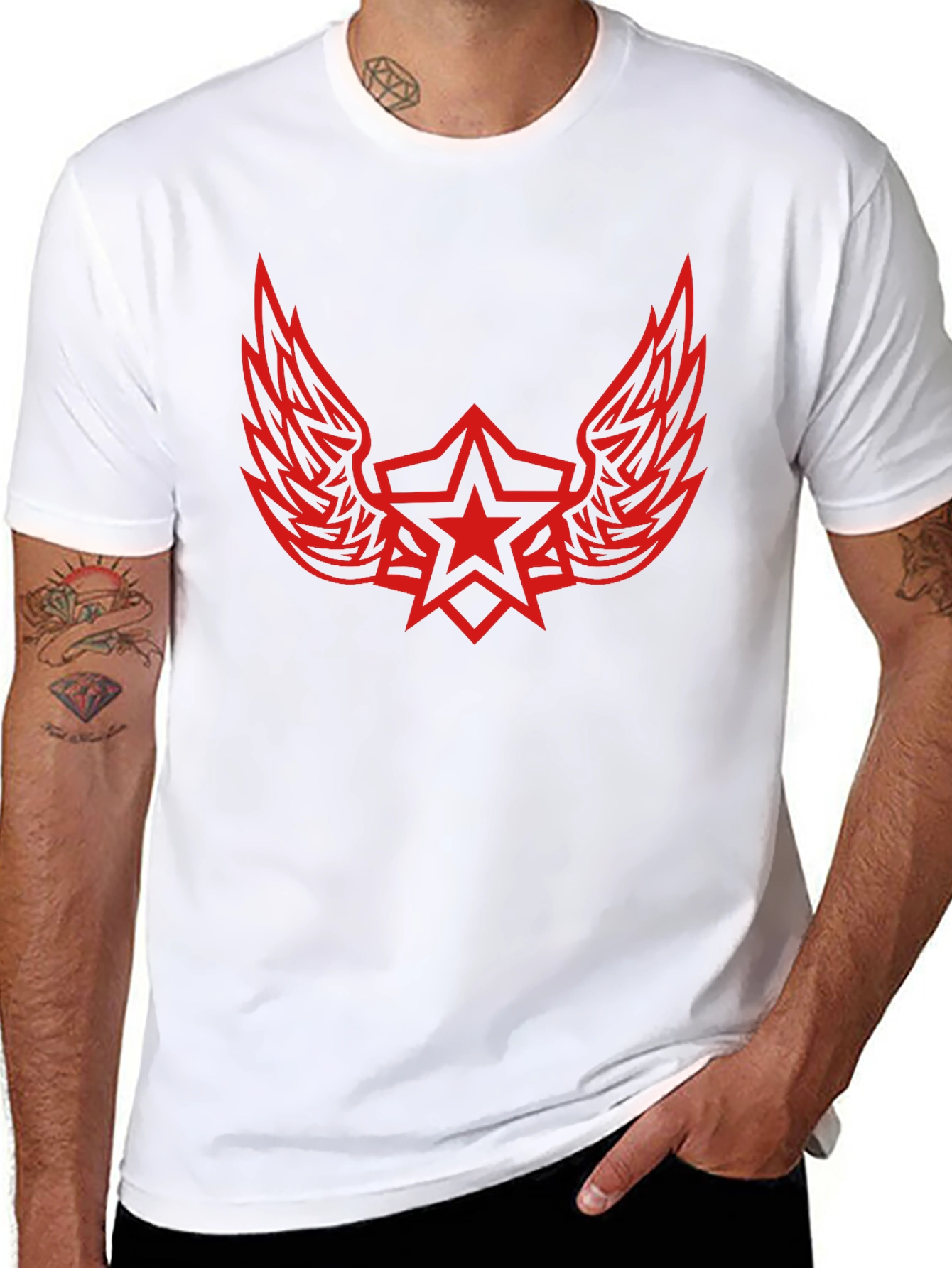 Winged Star Graphic Tee - Black