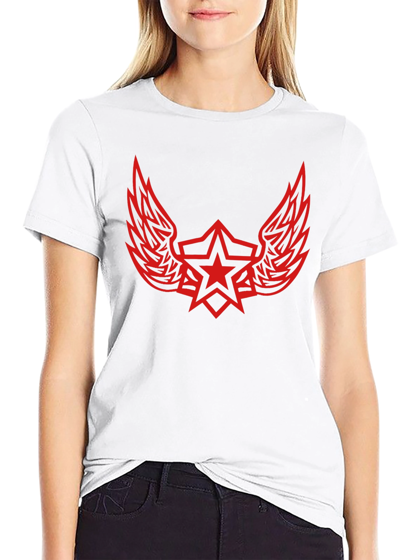 Winged Star Graphic Tee - Black
