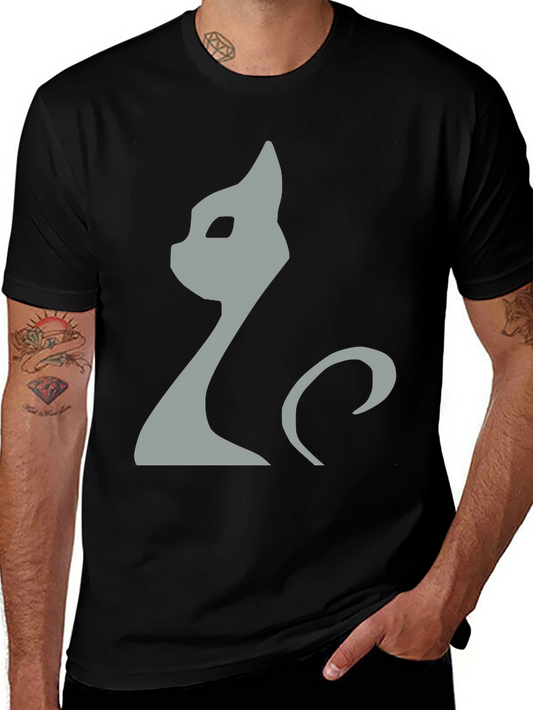 Stylish Cat Graphic Tee - Modern Minimalist Design