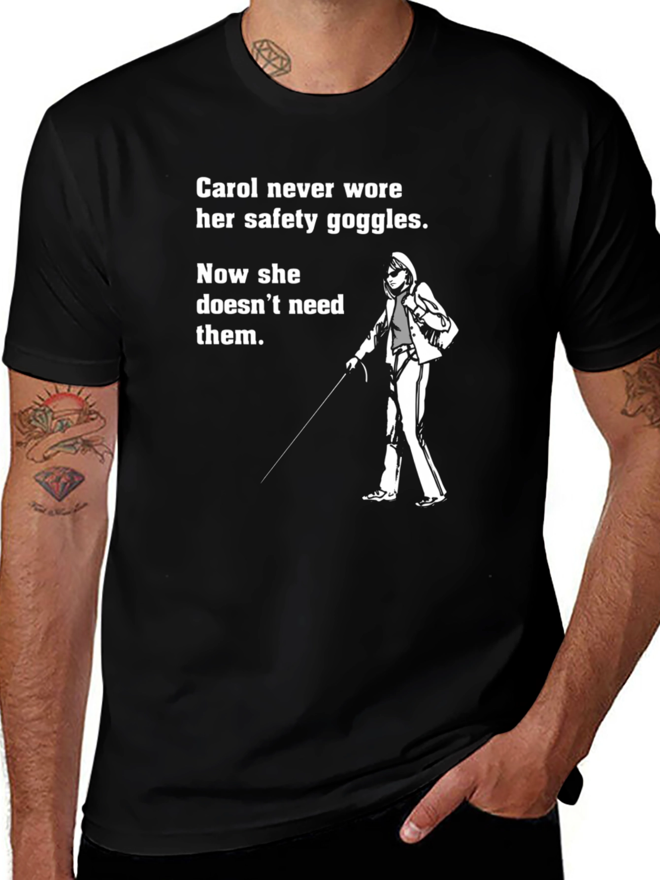 Carol Safety Goggles T-Shirt Funny Blindness Tee