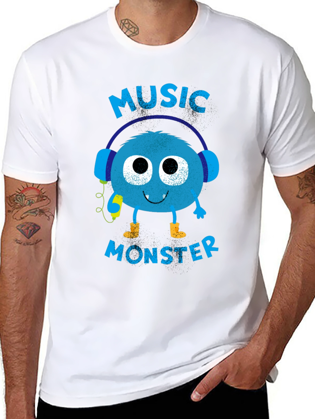 Music Monster Graphic Tee - Soft Cotton Blend