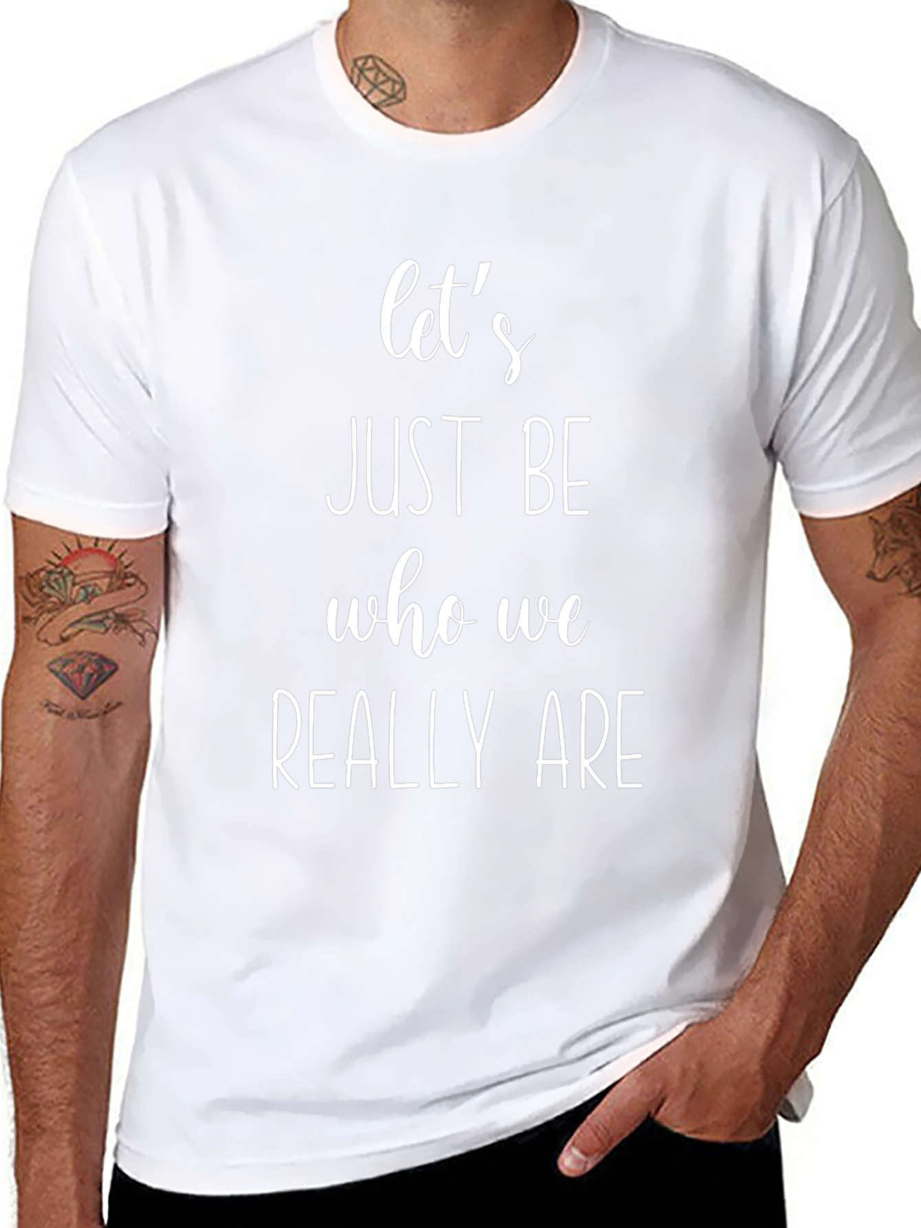 Lets Just Be Tee - Black Slogan T-Shirt