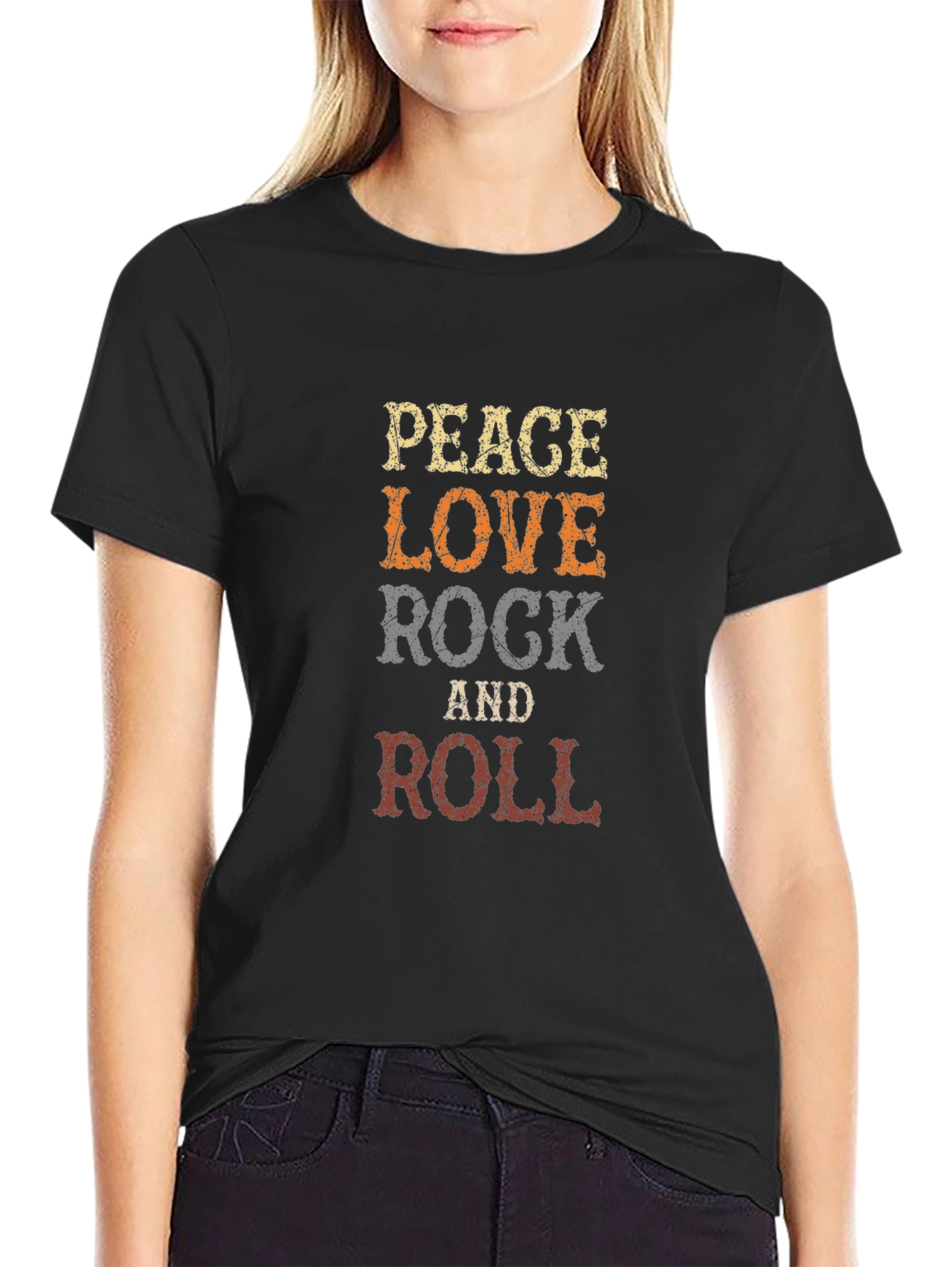 Peace Love Rock and Roll Graphic Tee