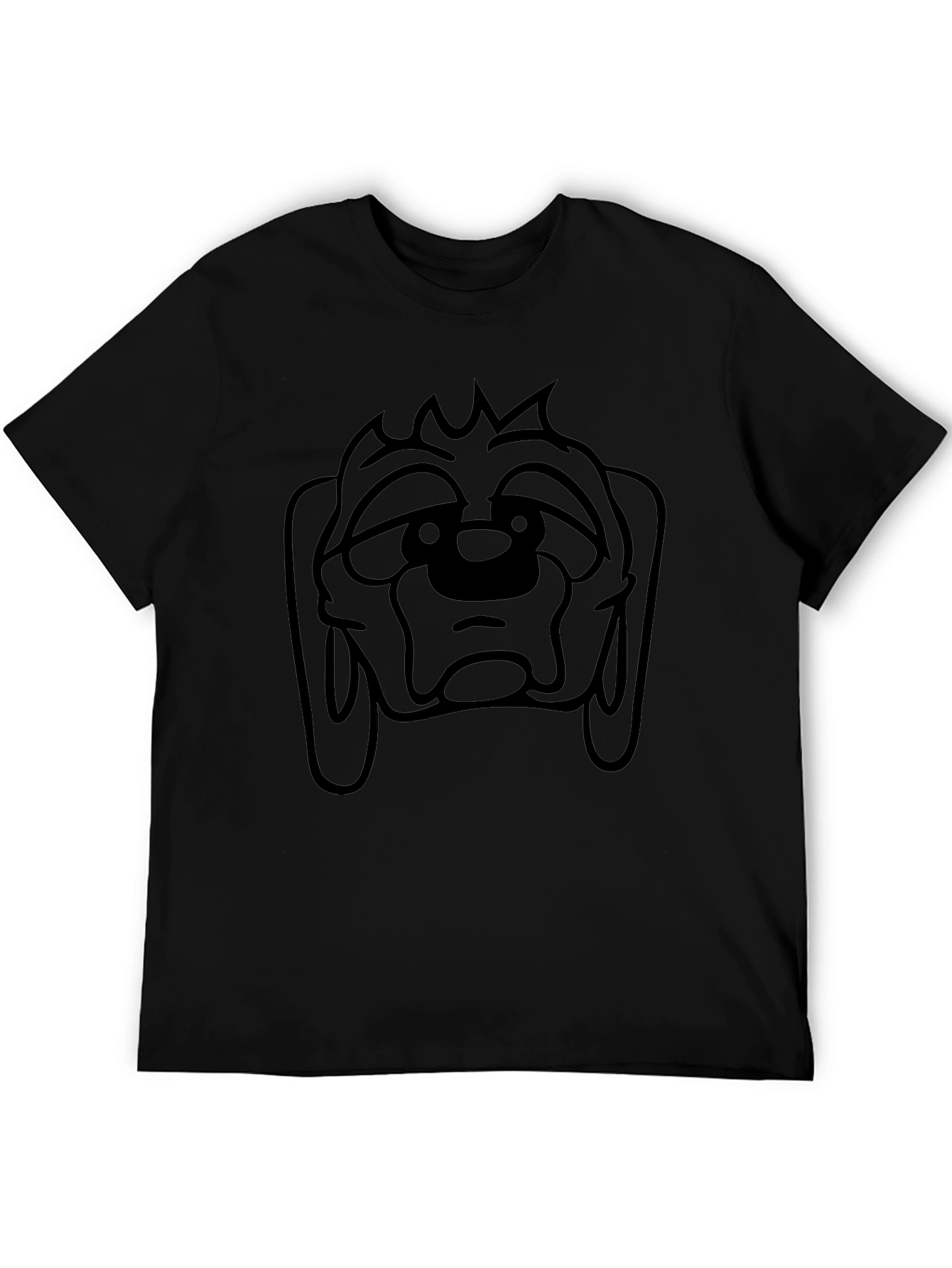 Cartoon Dog Graphic Black T-Shirt