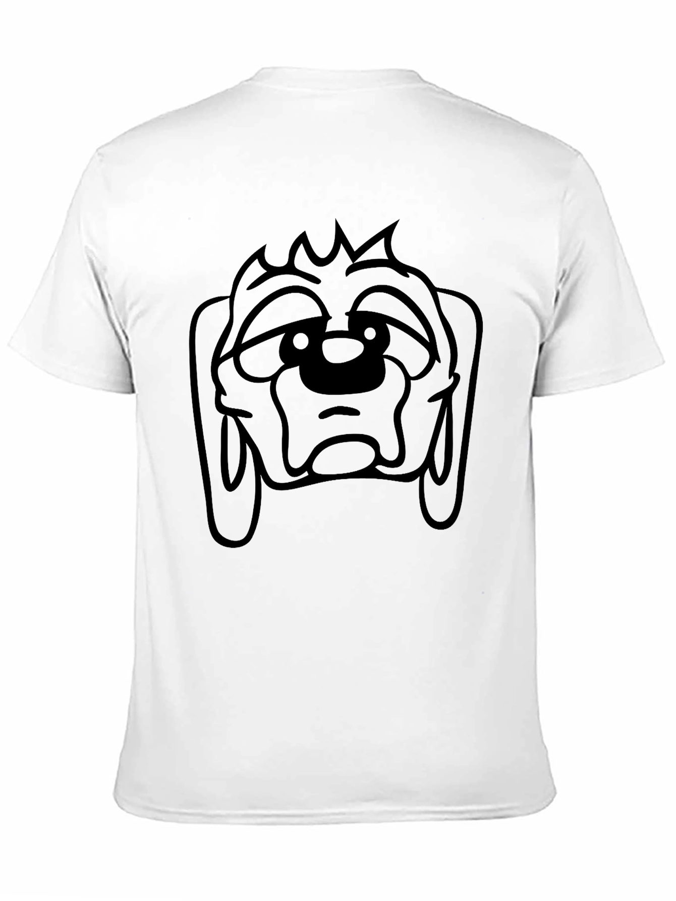 Cartoon Dog Graphic Black T-Shirt