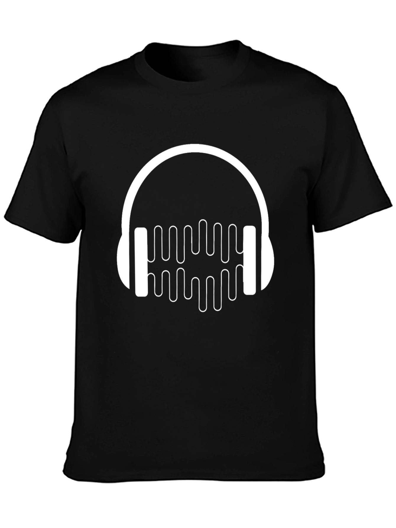 Headphone Music Graphic Black T-Shirt