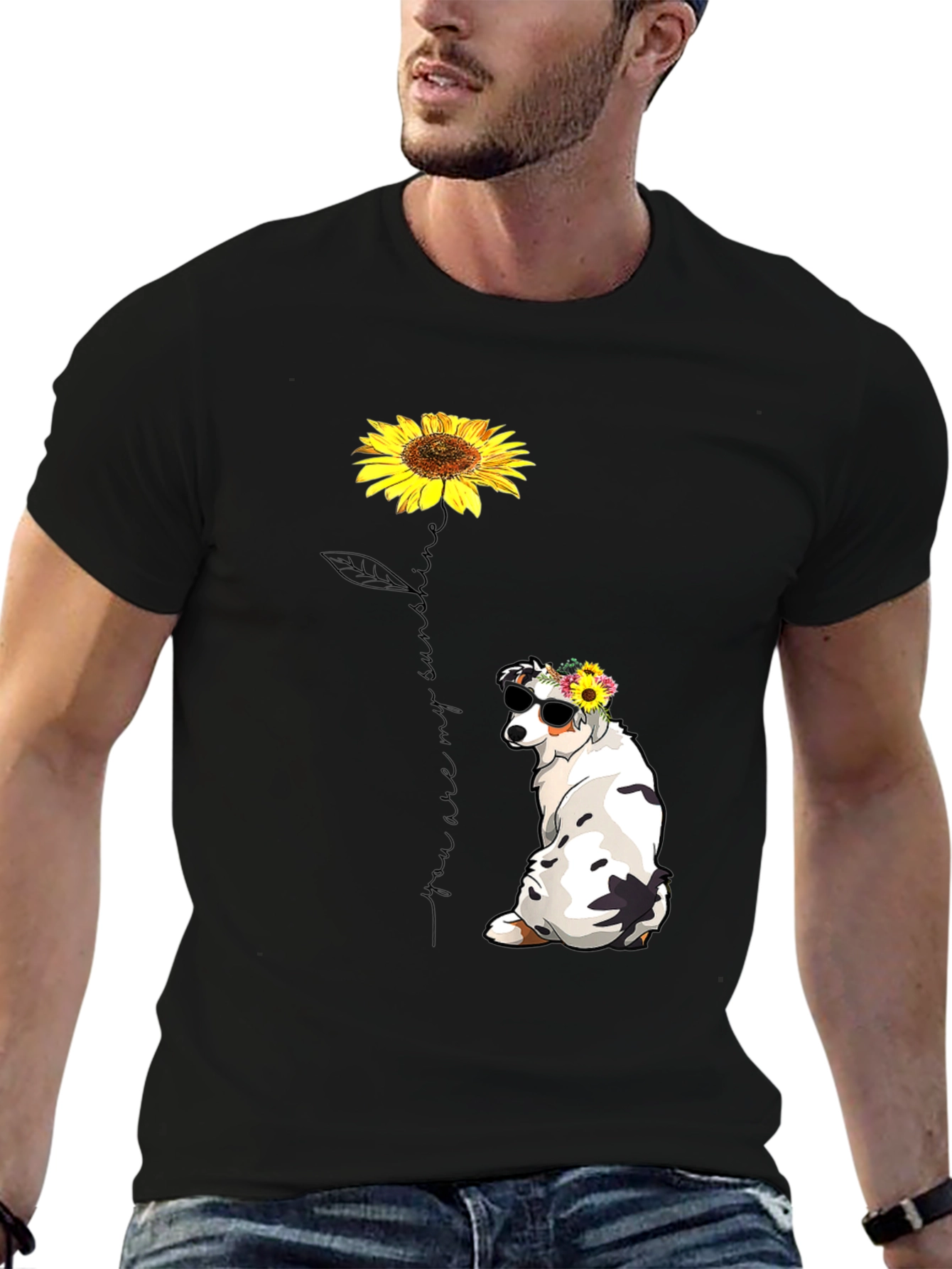 Sunflower Dog Graphic Tee - Sunshine T-Shirt