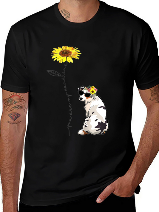 Sunflower Dog Graphic Tee - Sunshine T-Shirt
