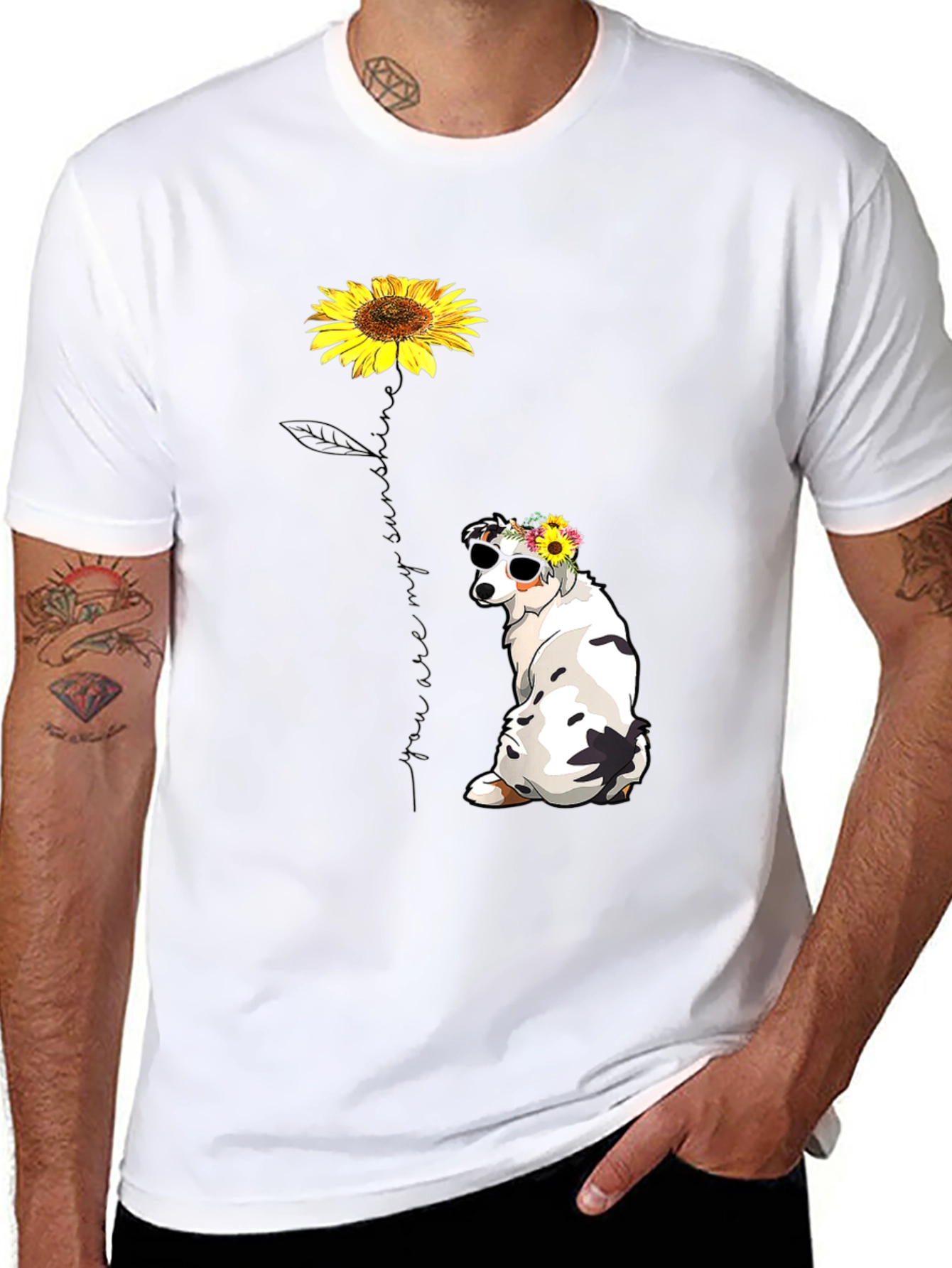Sunflower Dog Graphic Tee - Sunshine T-Shirt