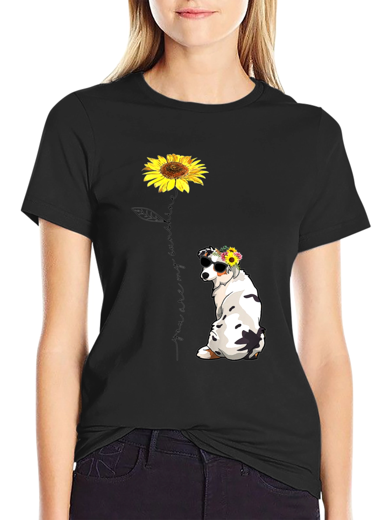 Sunflower Dog Graphic Tee - Sunshine T-Shirt