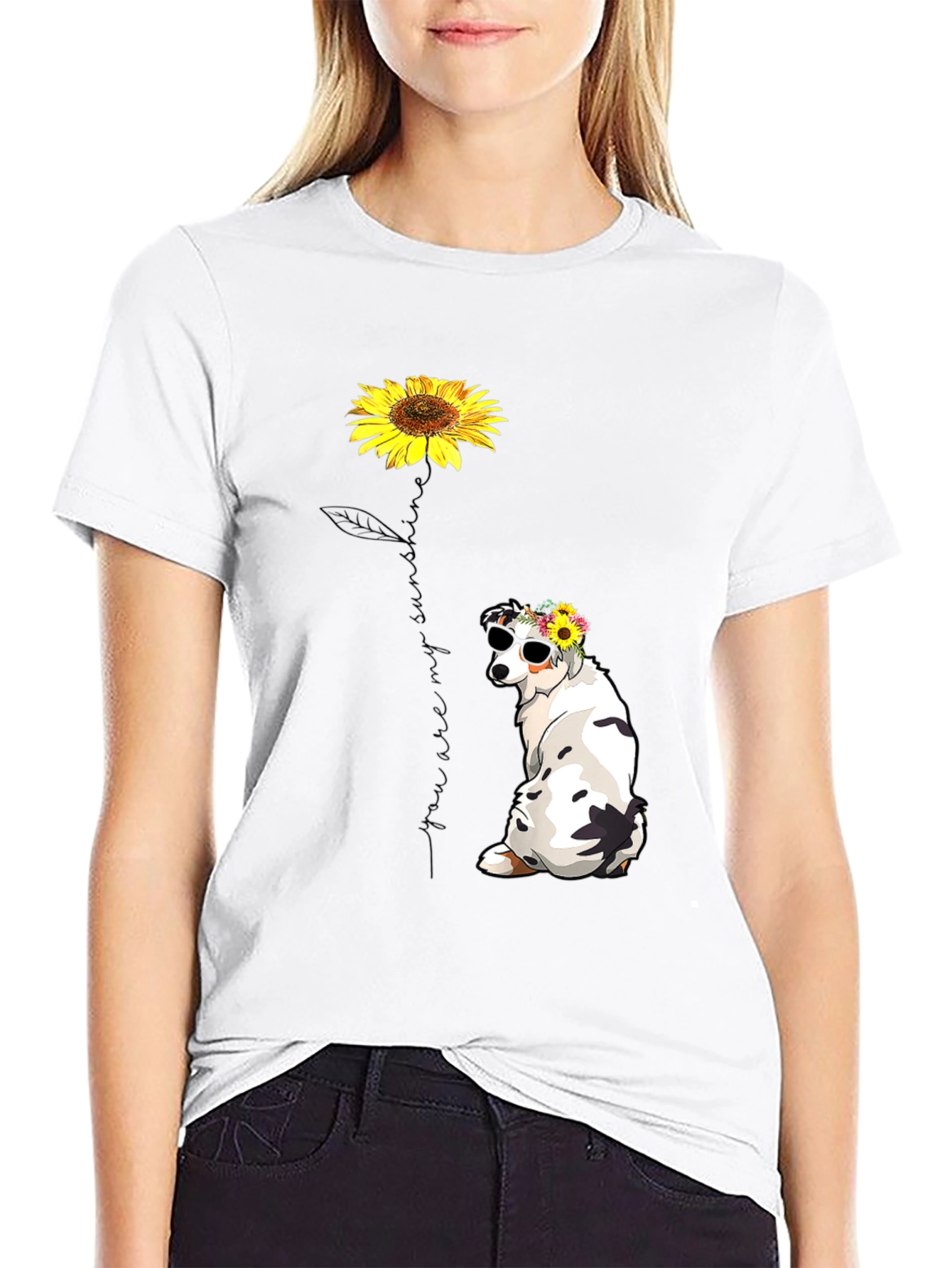 Sunflower Dog Graphic Tee - Sunshine T-Shirt