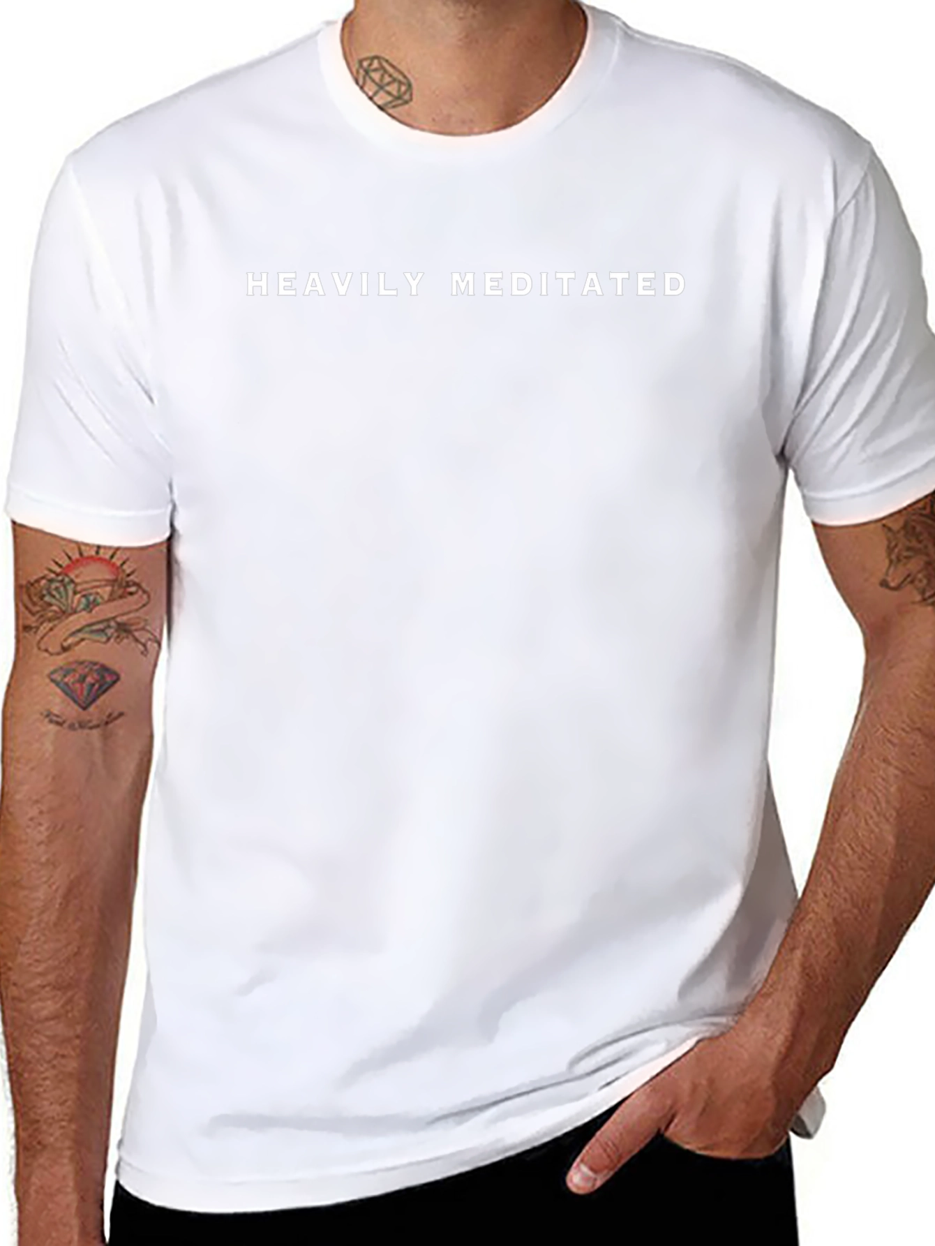 Heavily Meditated Black Graphic T-Shirt