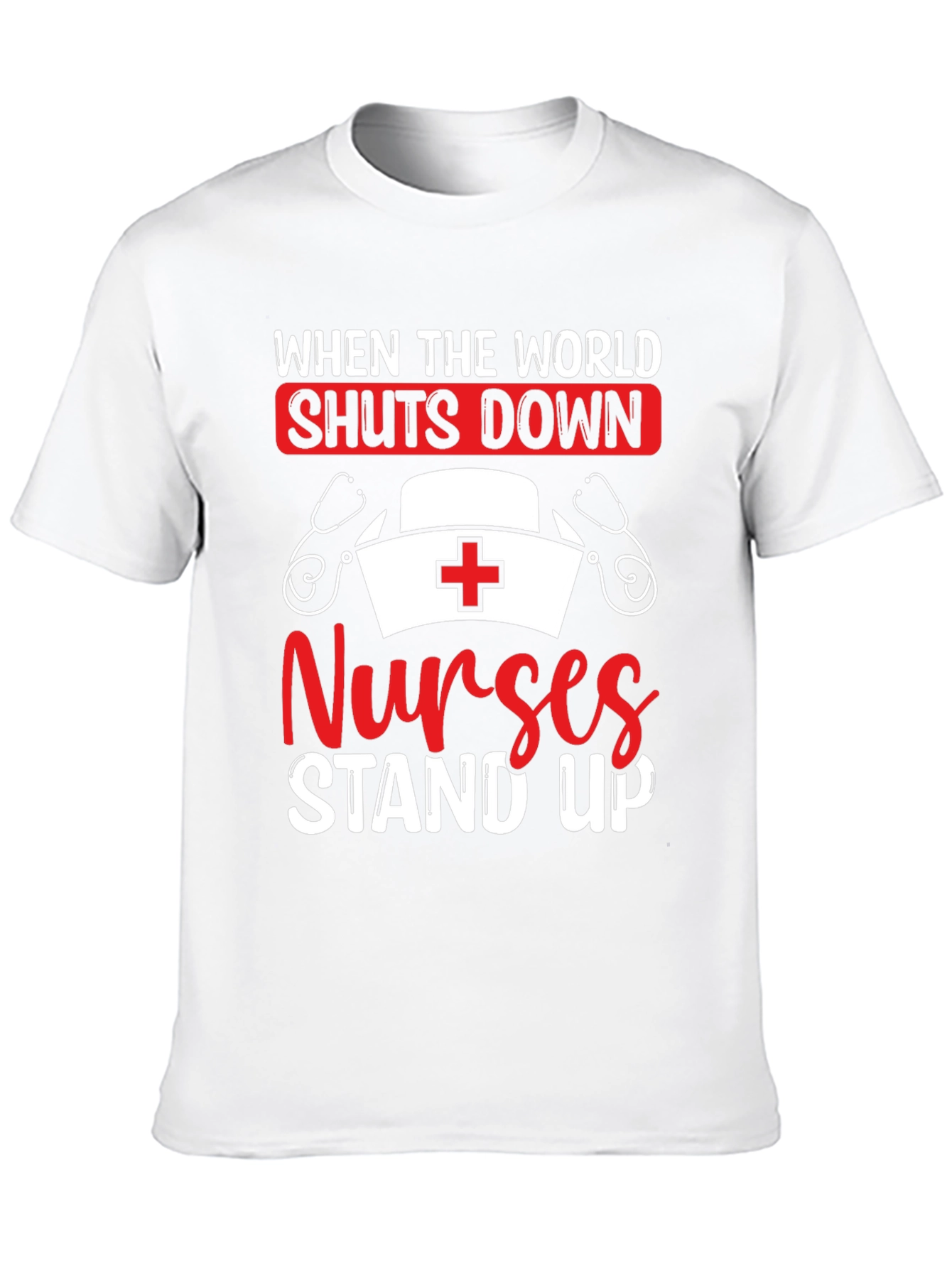 Nurses Stand Up Graphic Tee - Black