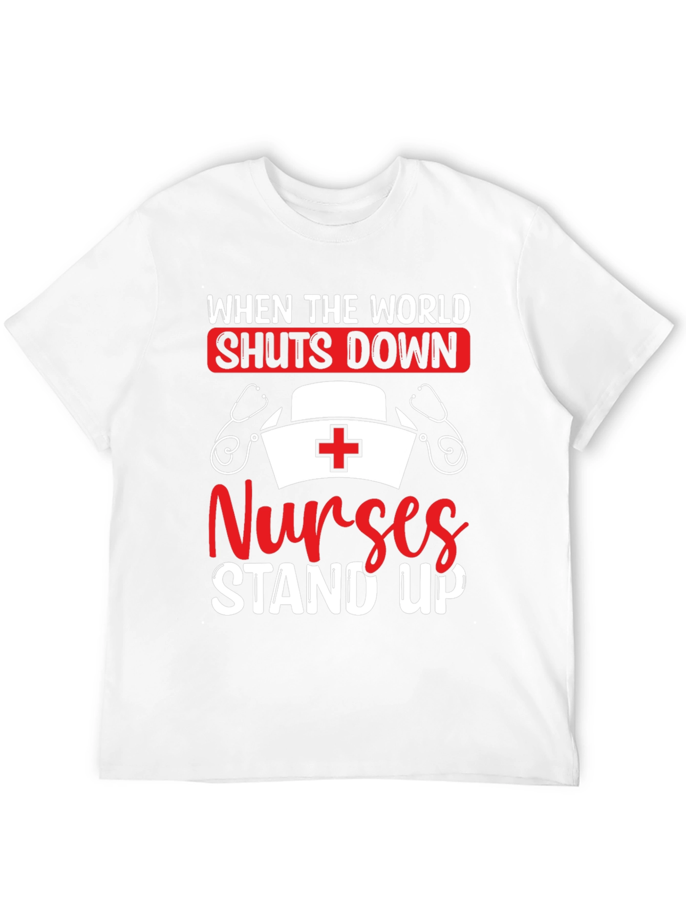 Nurses Stand Up Graphic Tee - Black