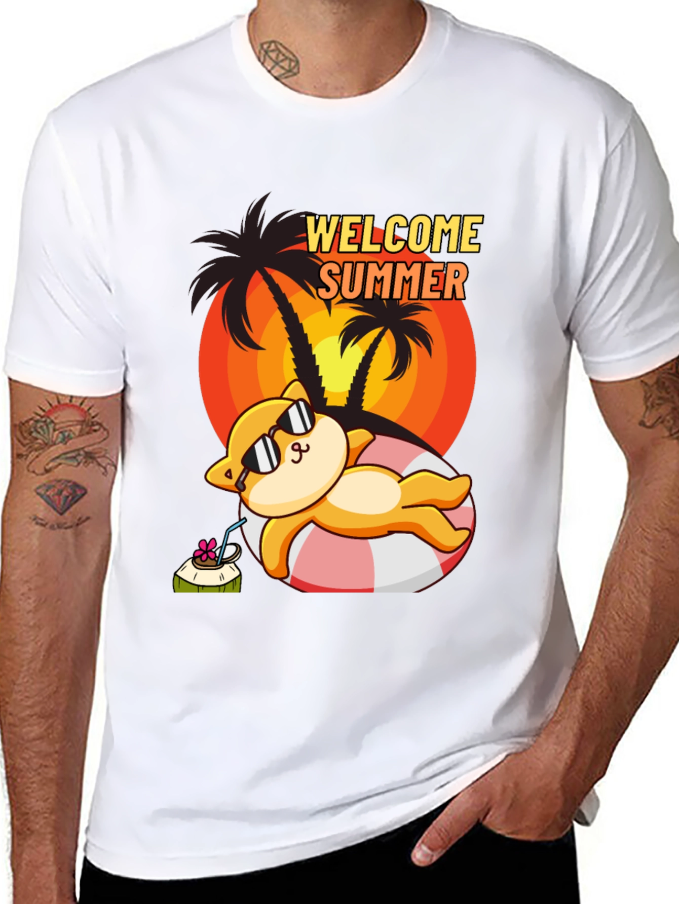 Welcome Summer Cat T-Shirt