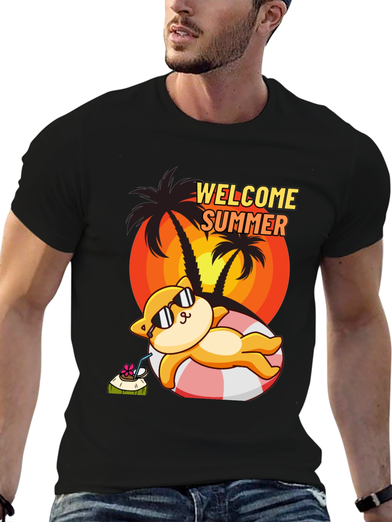 Welcome Summer Cat T-Shirt