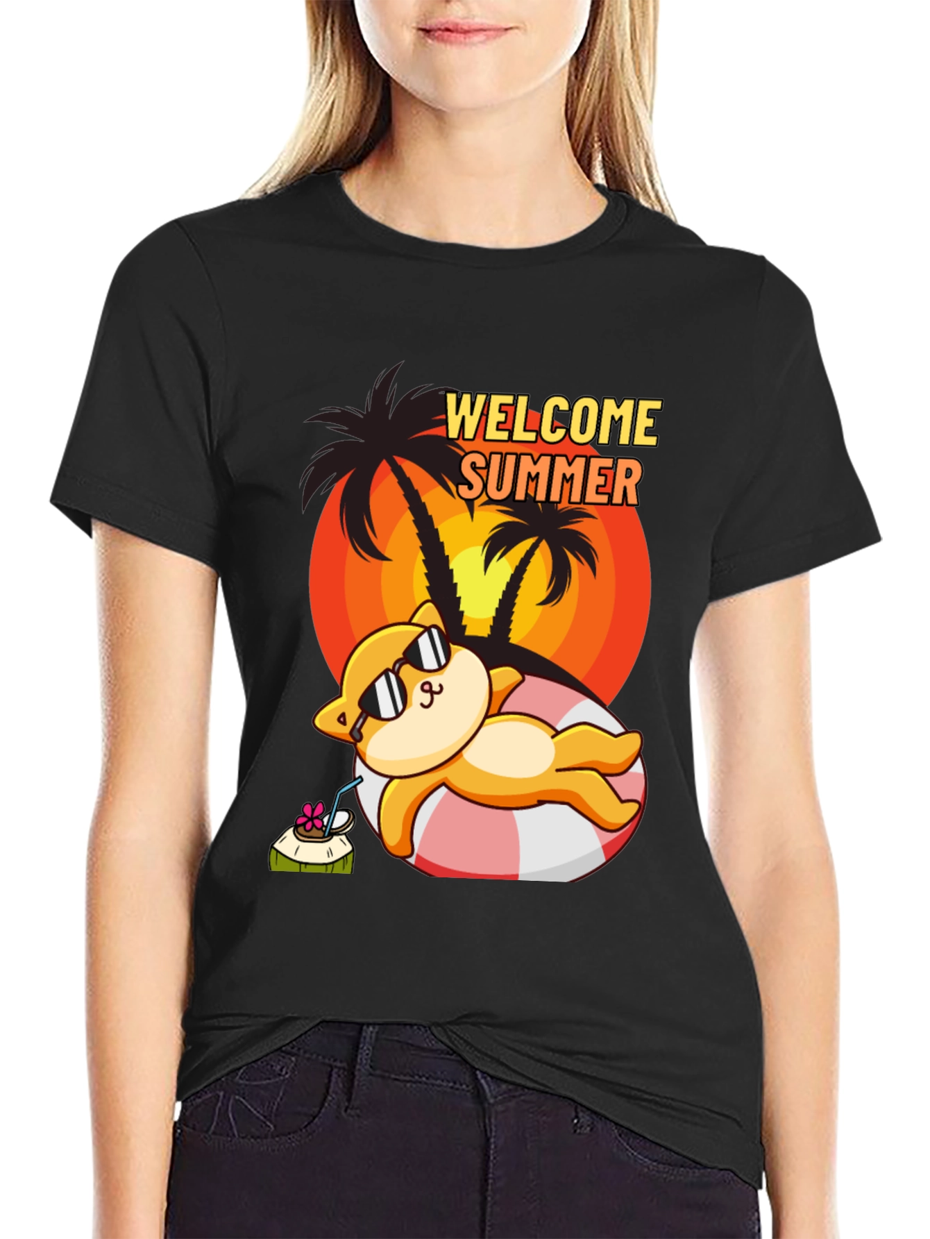 Welcome Summer Cat T-Shirt